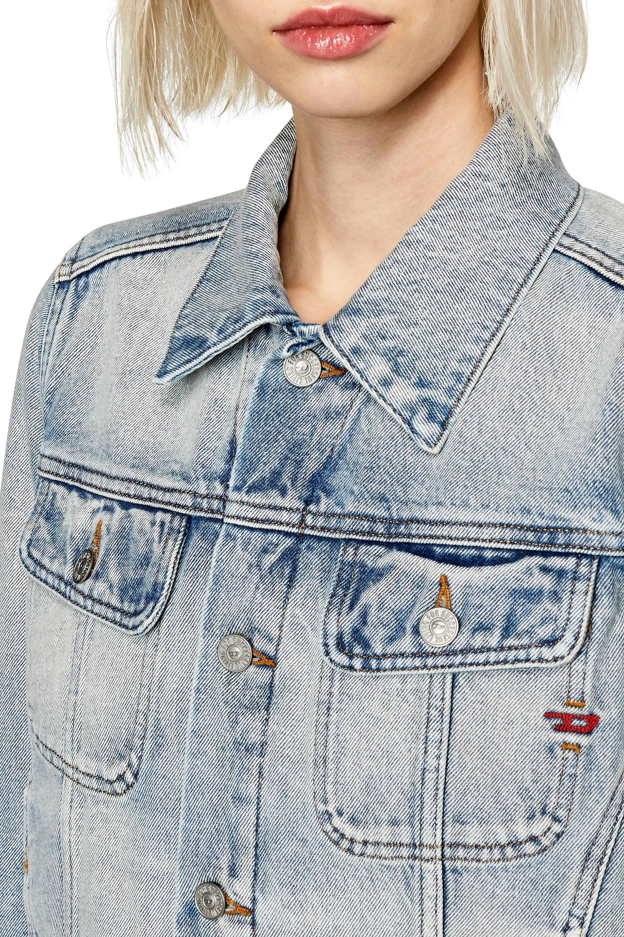 DE BONNY Woman Trucker jacket in light blue denim Diesel
