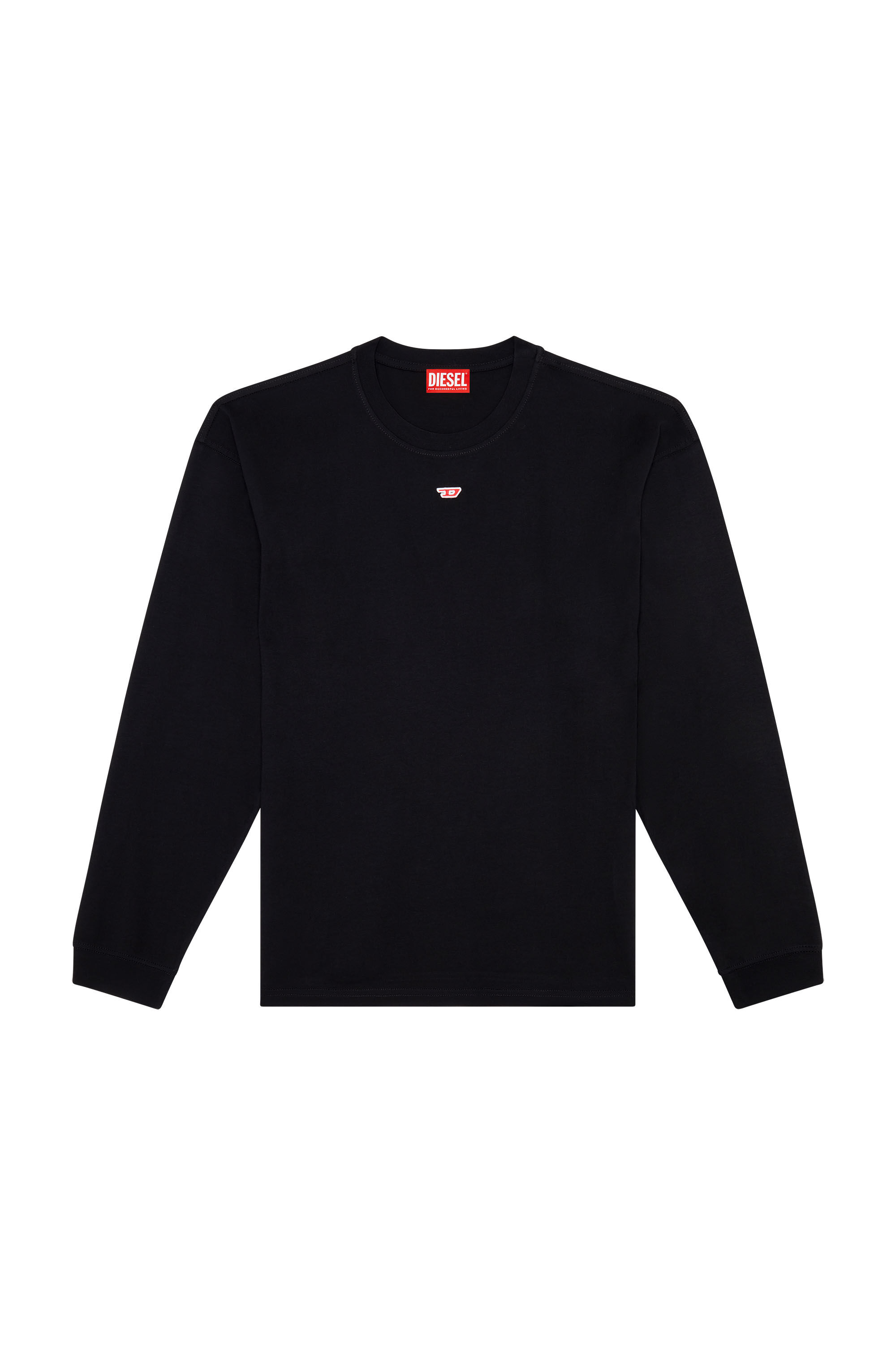 Diesel - T-BOXT-LS-D, Unisex's Longs-sleeve T-shirt with D patch in Black - 2