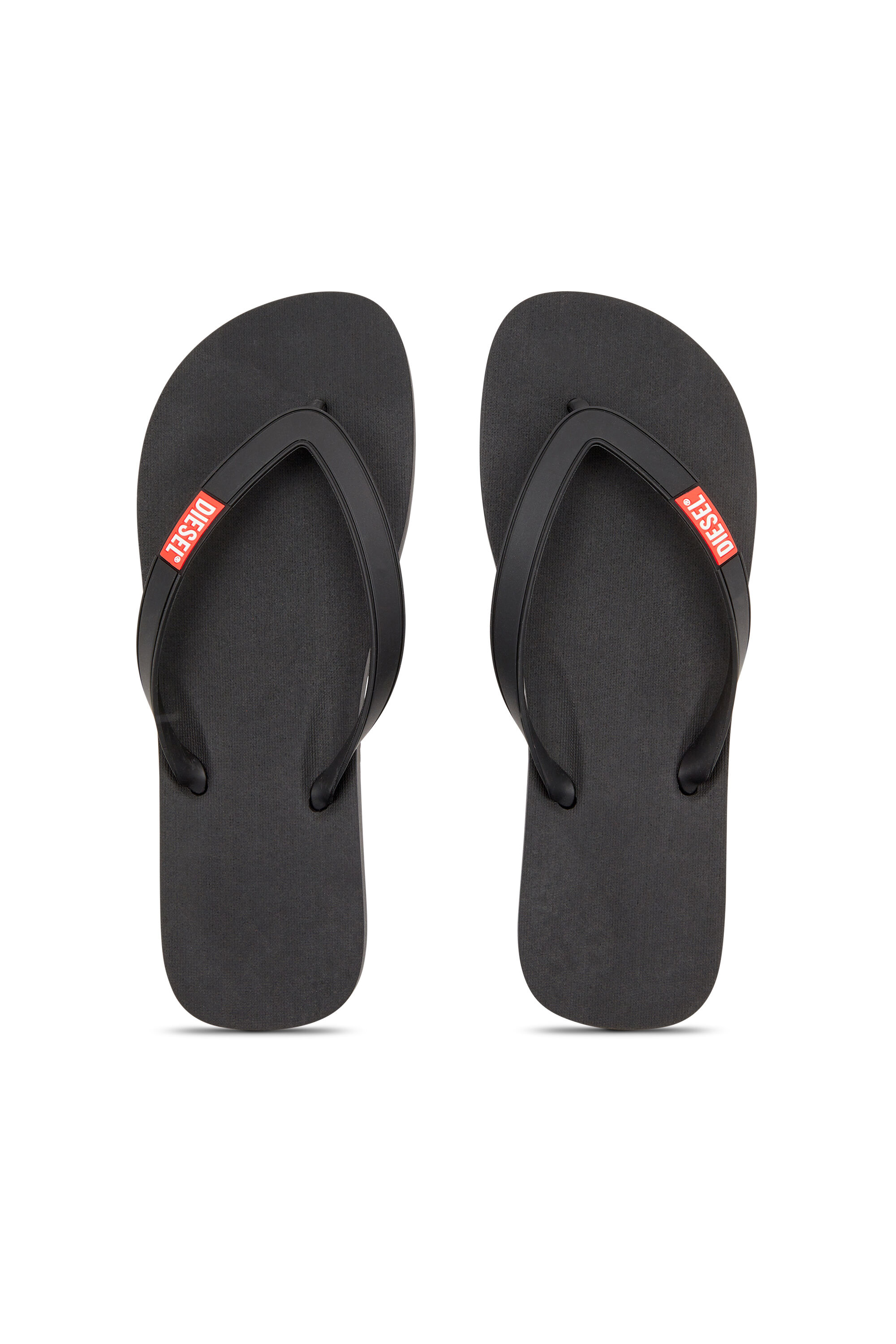 Men s Rubber flip flops Black Diesel
