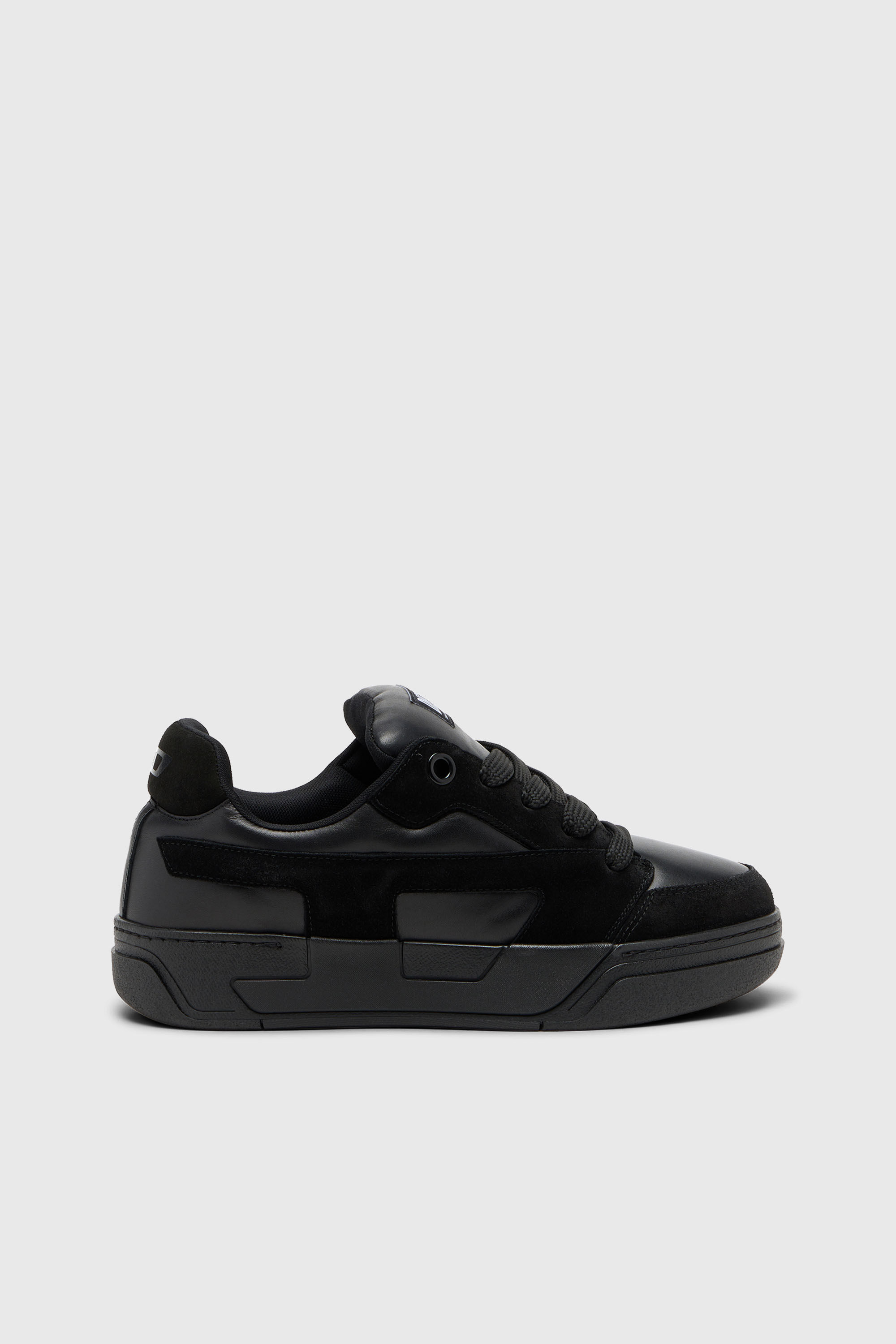Men's D-Ollie-Monochrome sneakers in suede and leather | Black