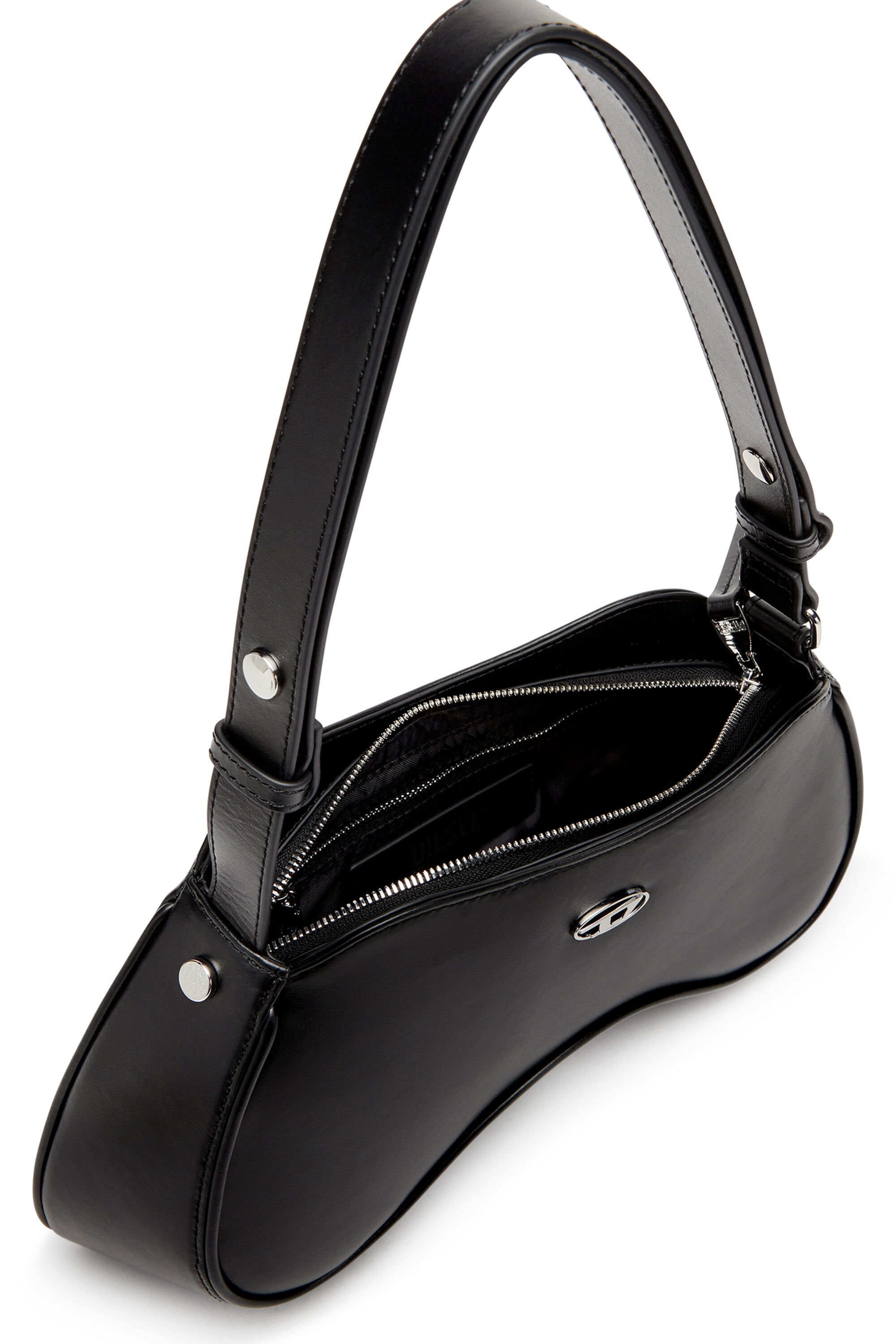Women's Play-Semi gloss leather shoulder bag | Black | Diesel