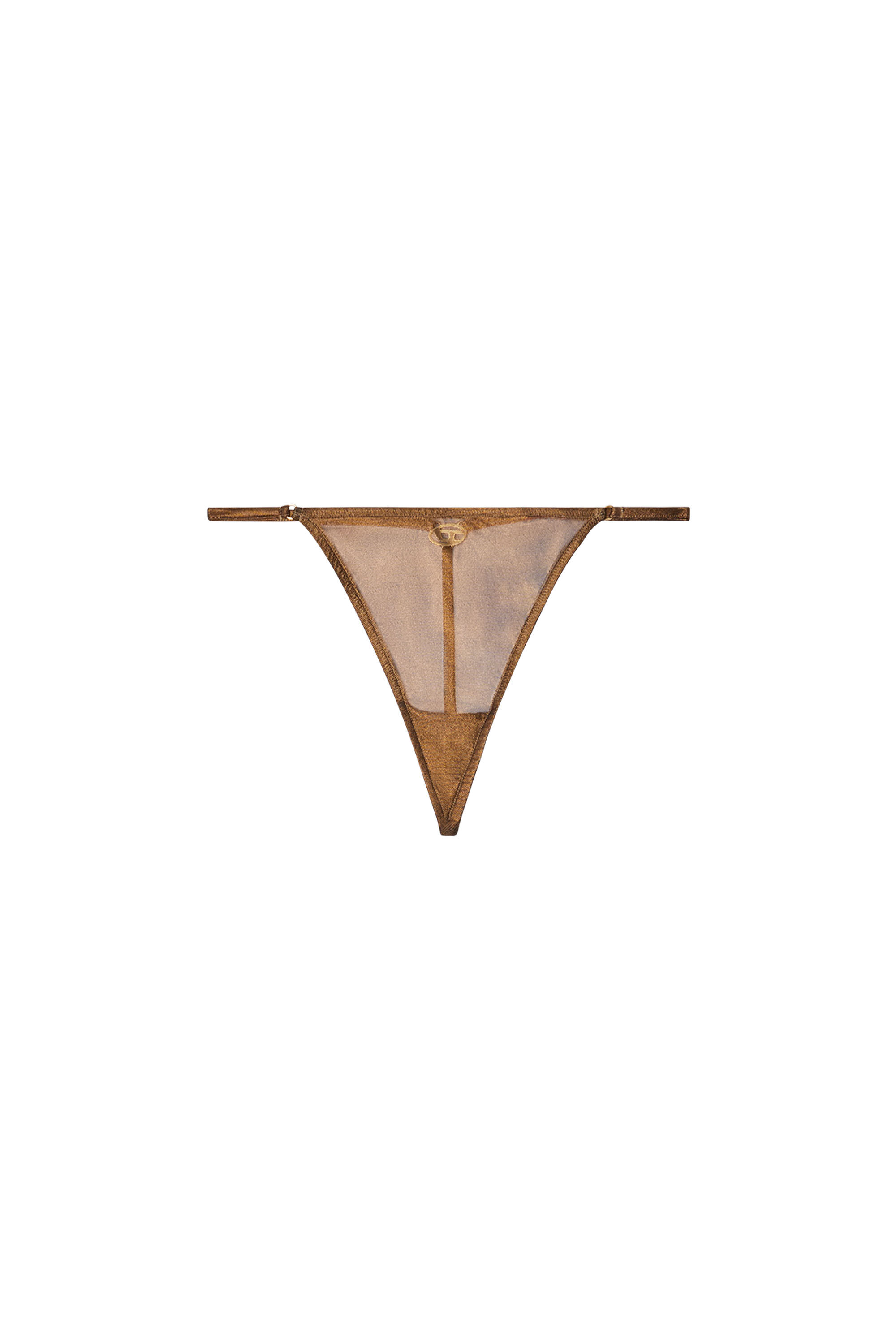 Women's Sheer thong with Oval D detail | Gold | Diesel