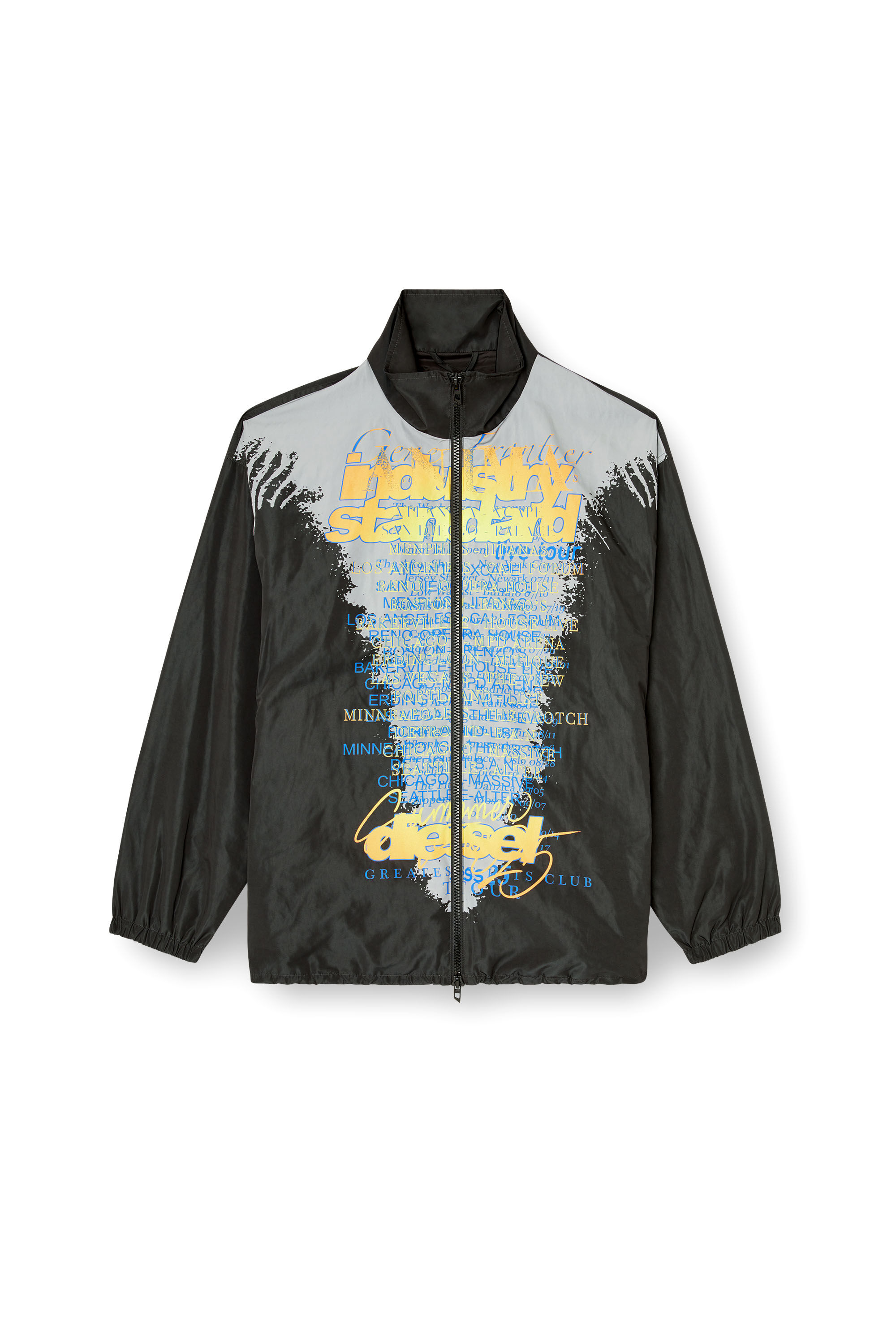 Women's Tech-jersey jacket with lyrics print | Black | Diesel