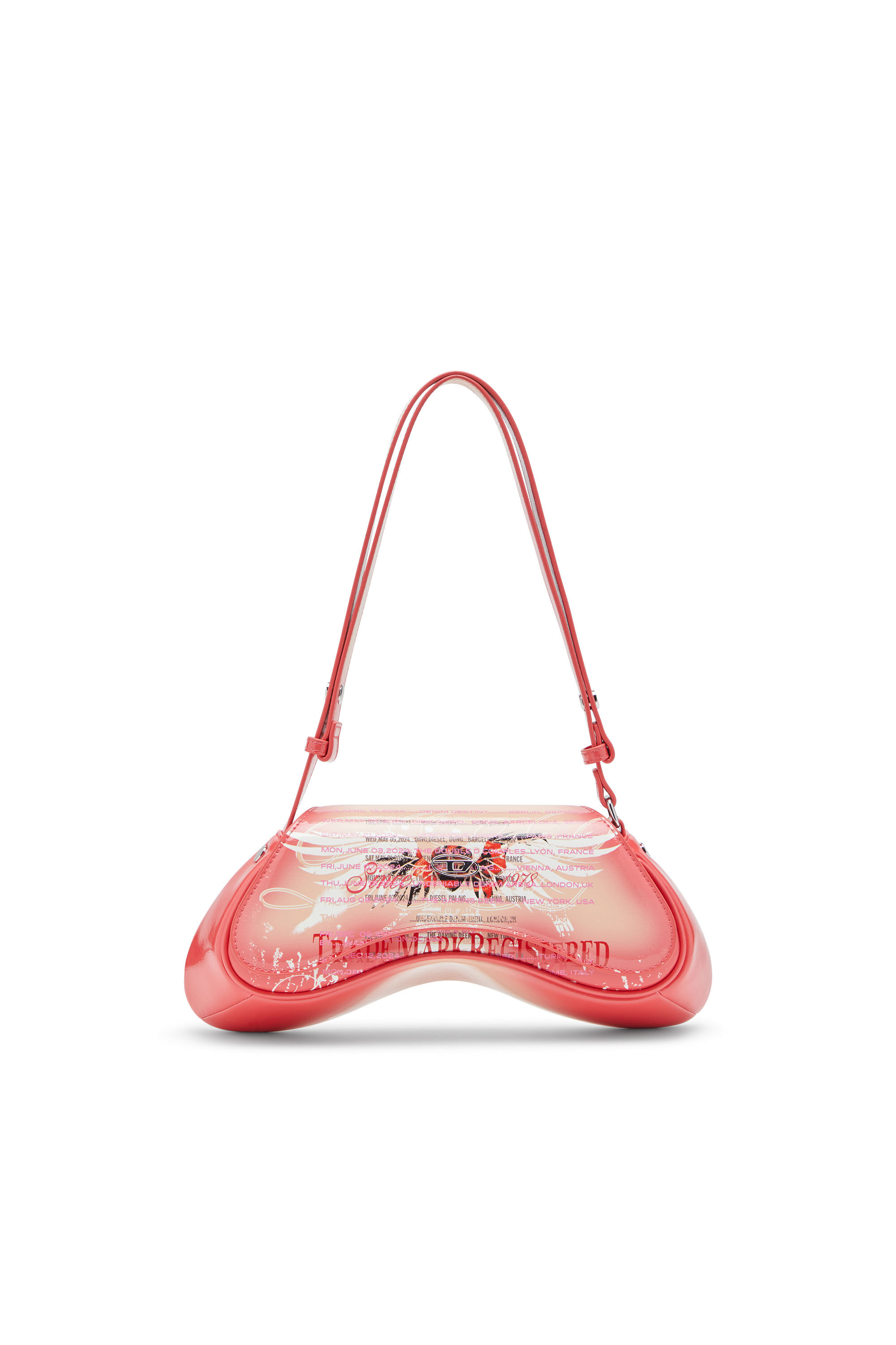 Women's Play-Shoulder bag in printed glossy PU | Pink | Diesel