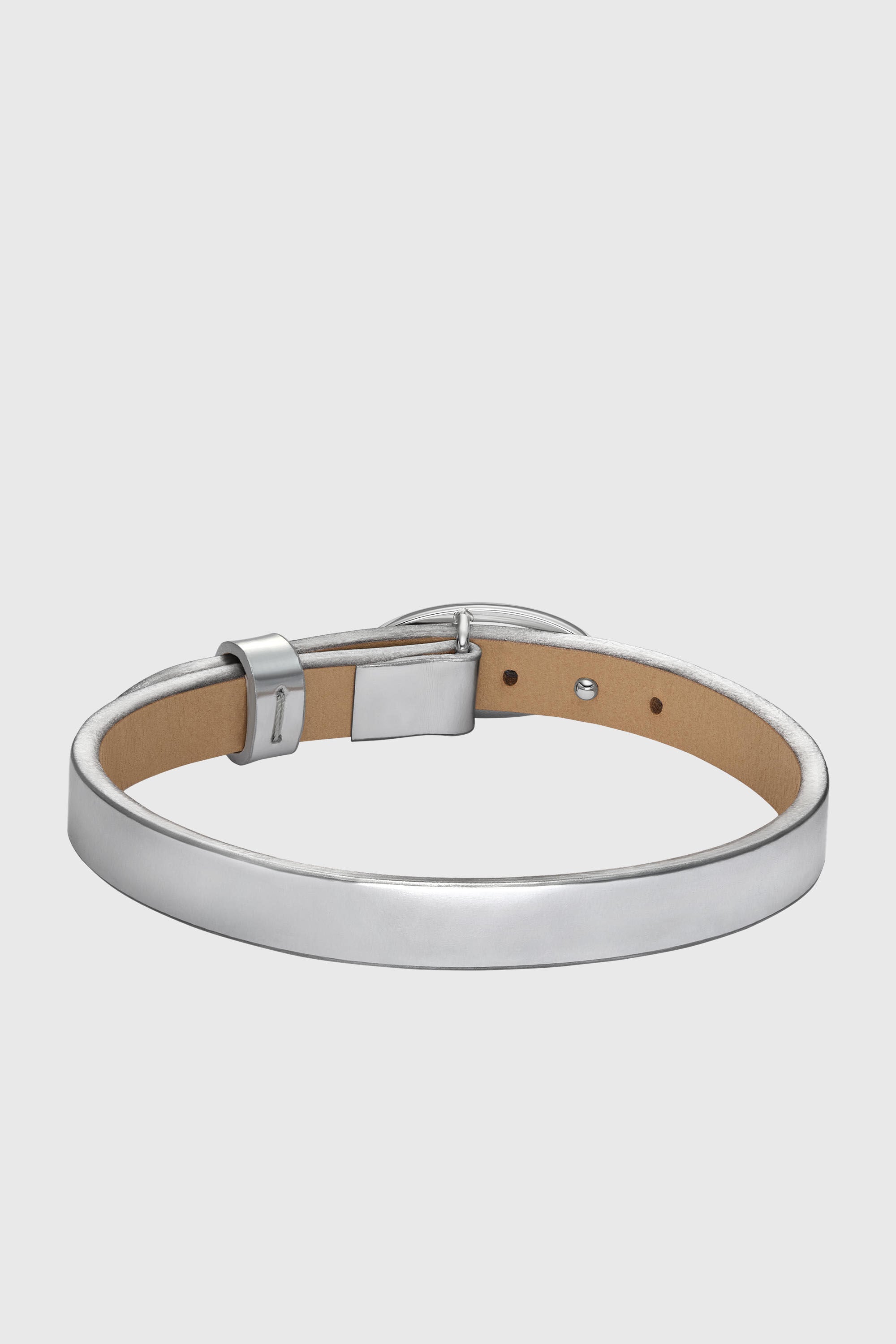 Women's Silver Leather Stackable Bracelet | Silver | Diesel