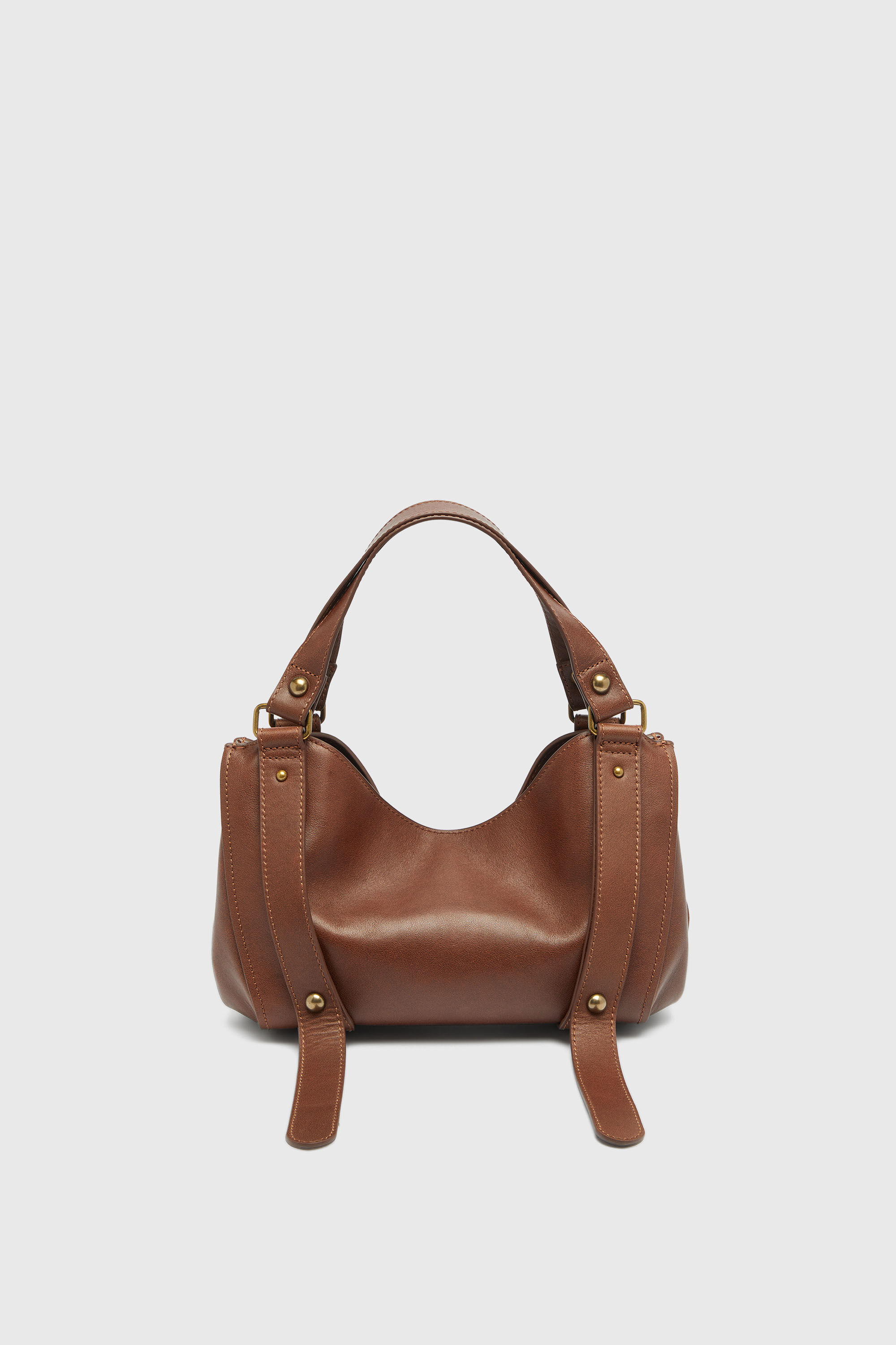 Diesel - D-ONE TOPHANDLE S, Woman's D-One-Small top-handle bag in treated leather in Brown - 3