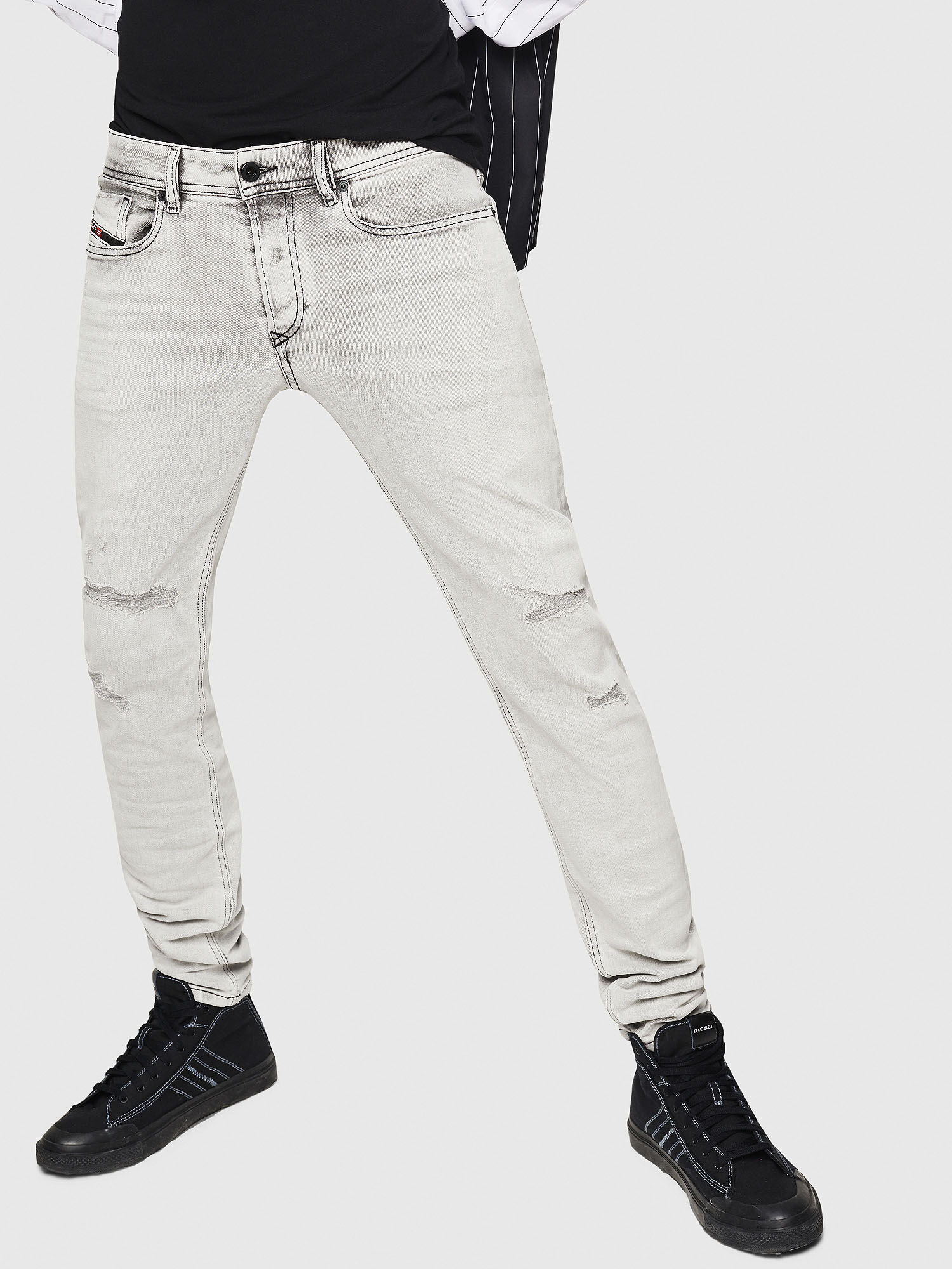 skinny light grey jeans