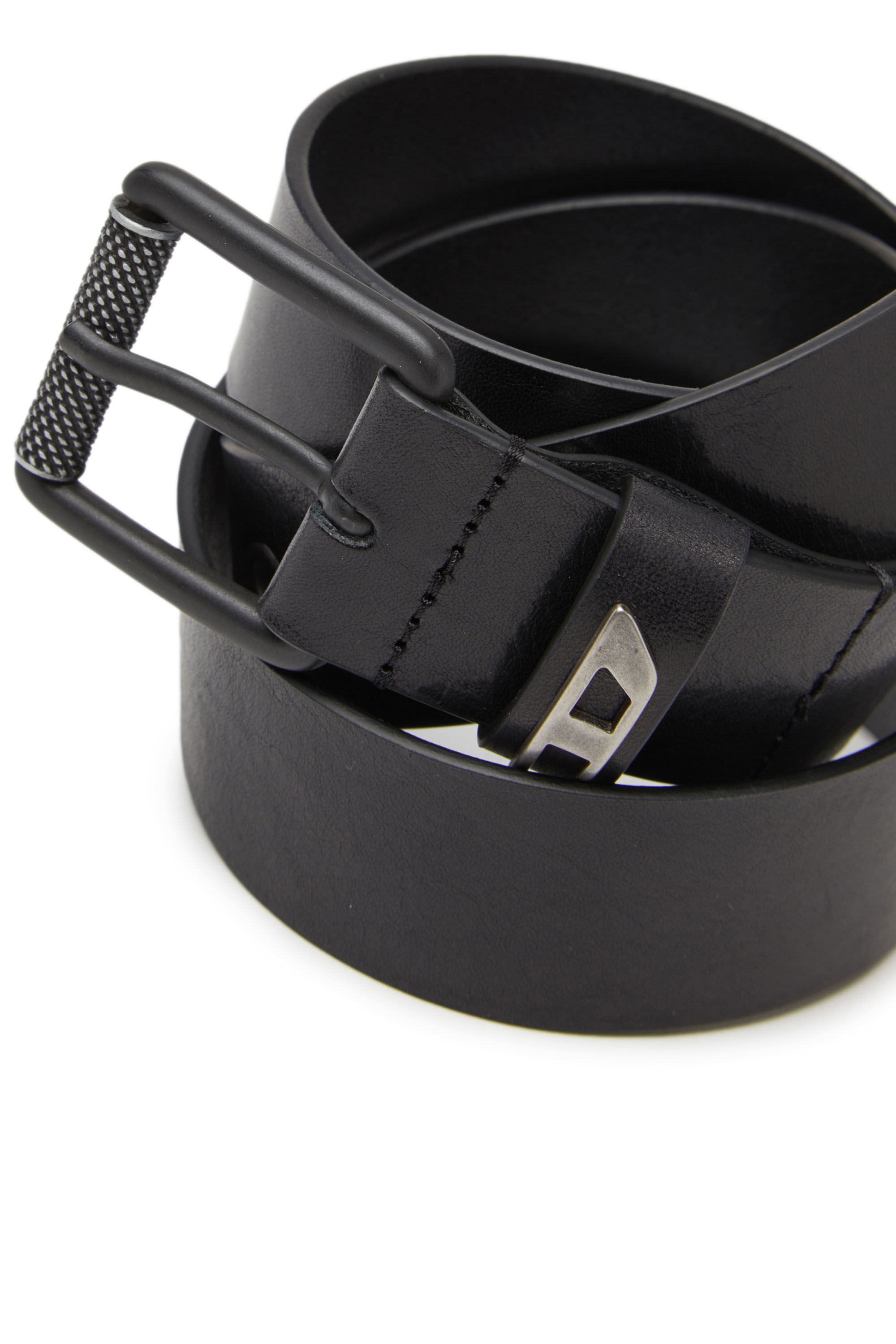 DIESEL BELTHER 30 ディーゼル ベルザー ブラック 黒ストレッチ Diesel Genuine Leather Belt With Double Holes DL6 | Black