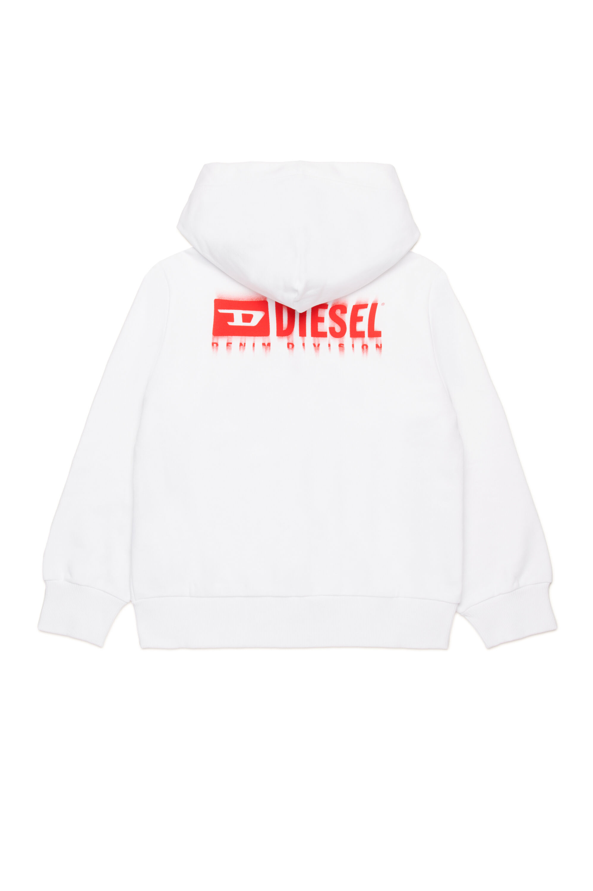Zip-up hoodie with smudged logo | White | 4-16 YEARS Boys