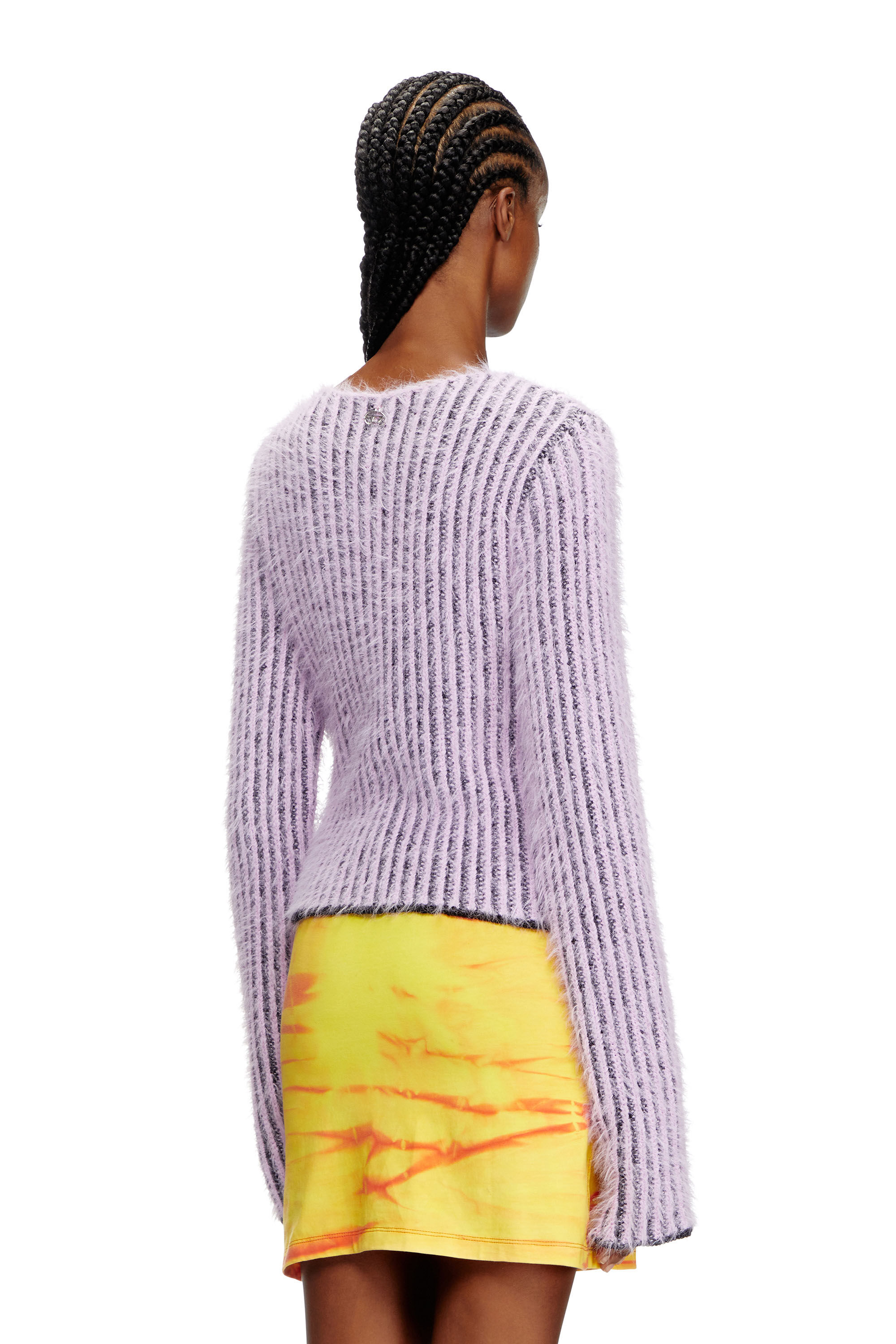 Women's Fuzzy striped wool-blend jumper | Violet | Diesel