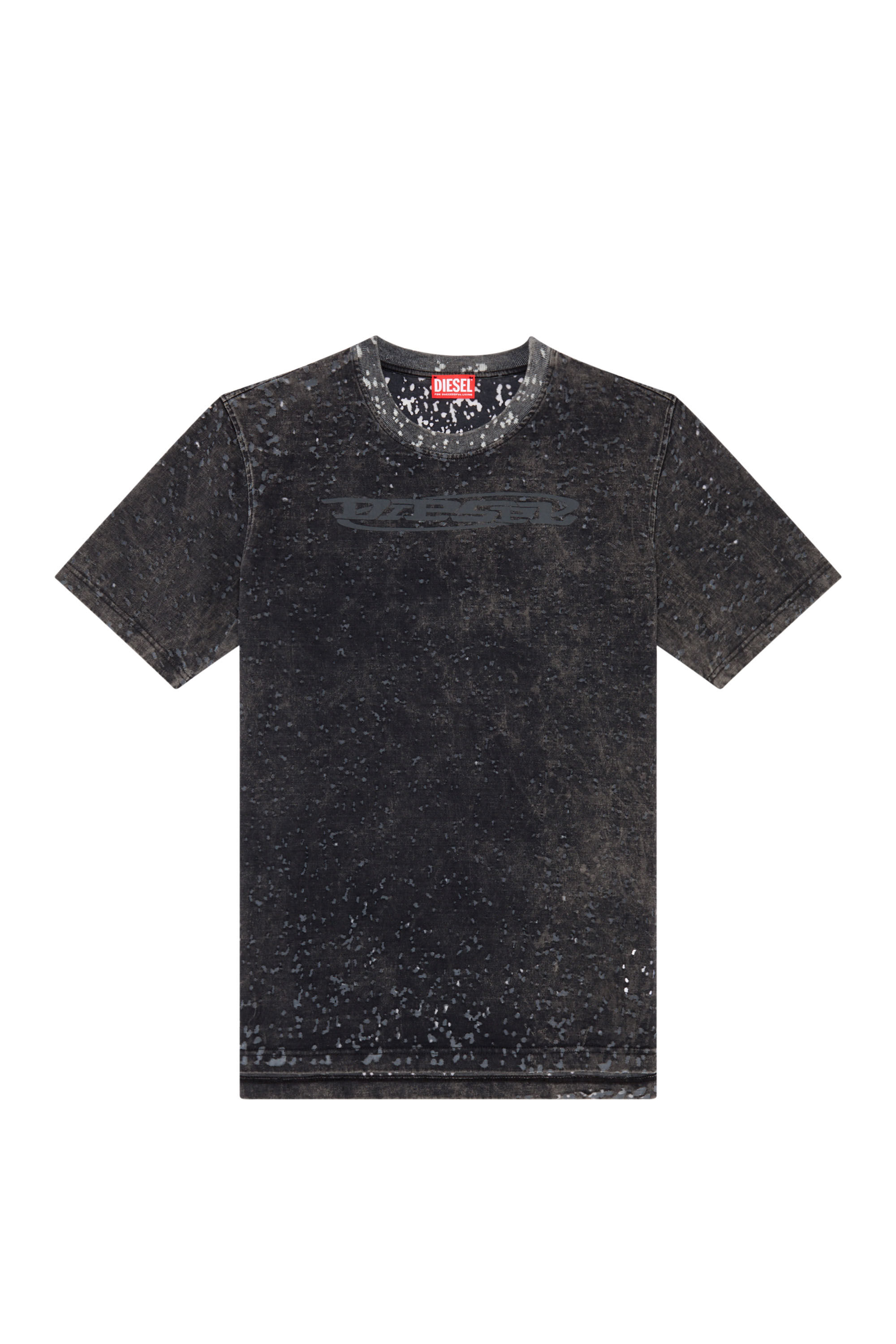 Men's T-shirt in burn-out jersey | Black | Diesel