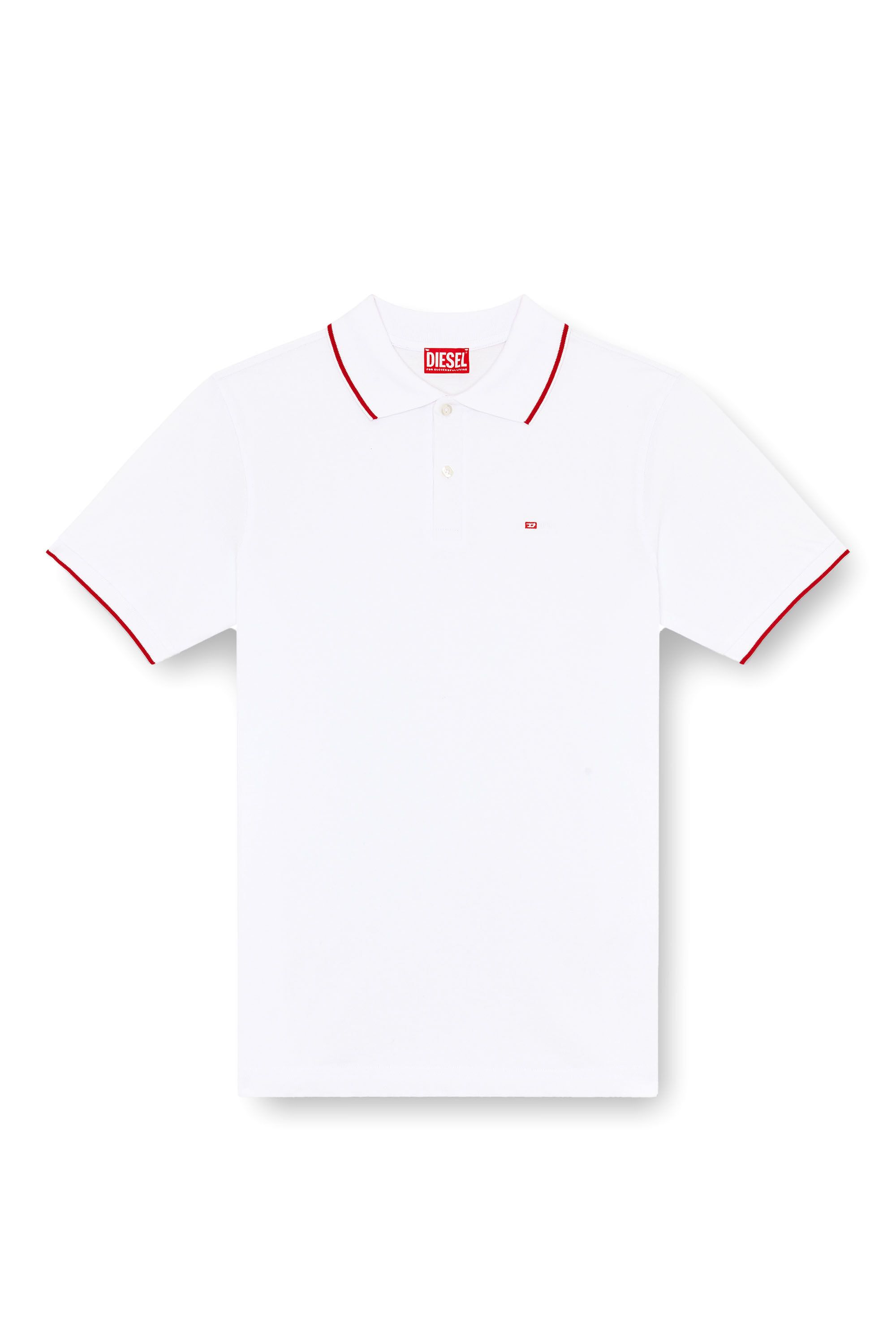 DIESEL ◆ T-Ferry-Microdiv ロゴ 半袖 ポロシャツ Men's Polo shirt with micro Diesel embroidery | White | Diesel