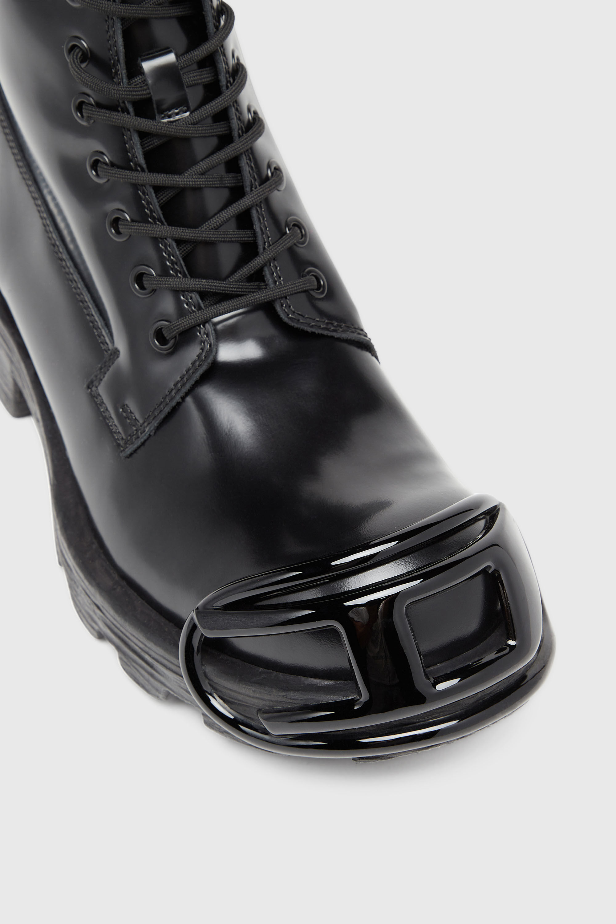 Men's D-Hammer-Leather boots with oval D toe guard | Black | Diesel TR
