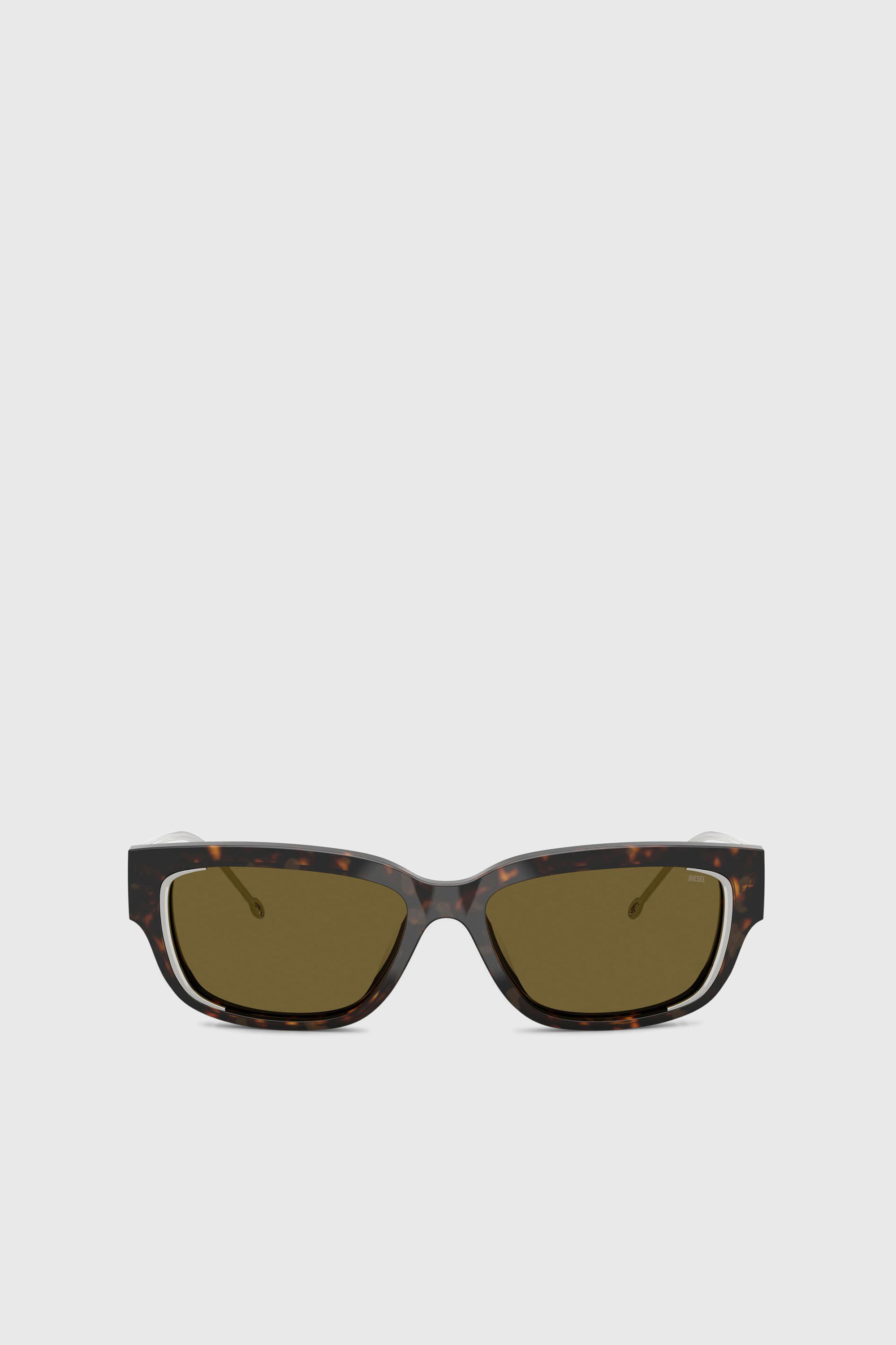 Diesel - 0DL2002 SIZE 56, Unisex's Rectangle sunglasses in Brown - 1
