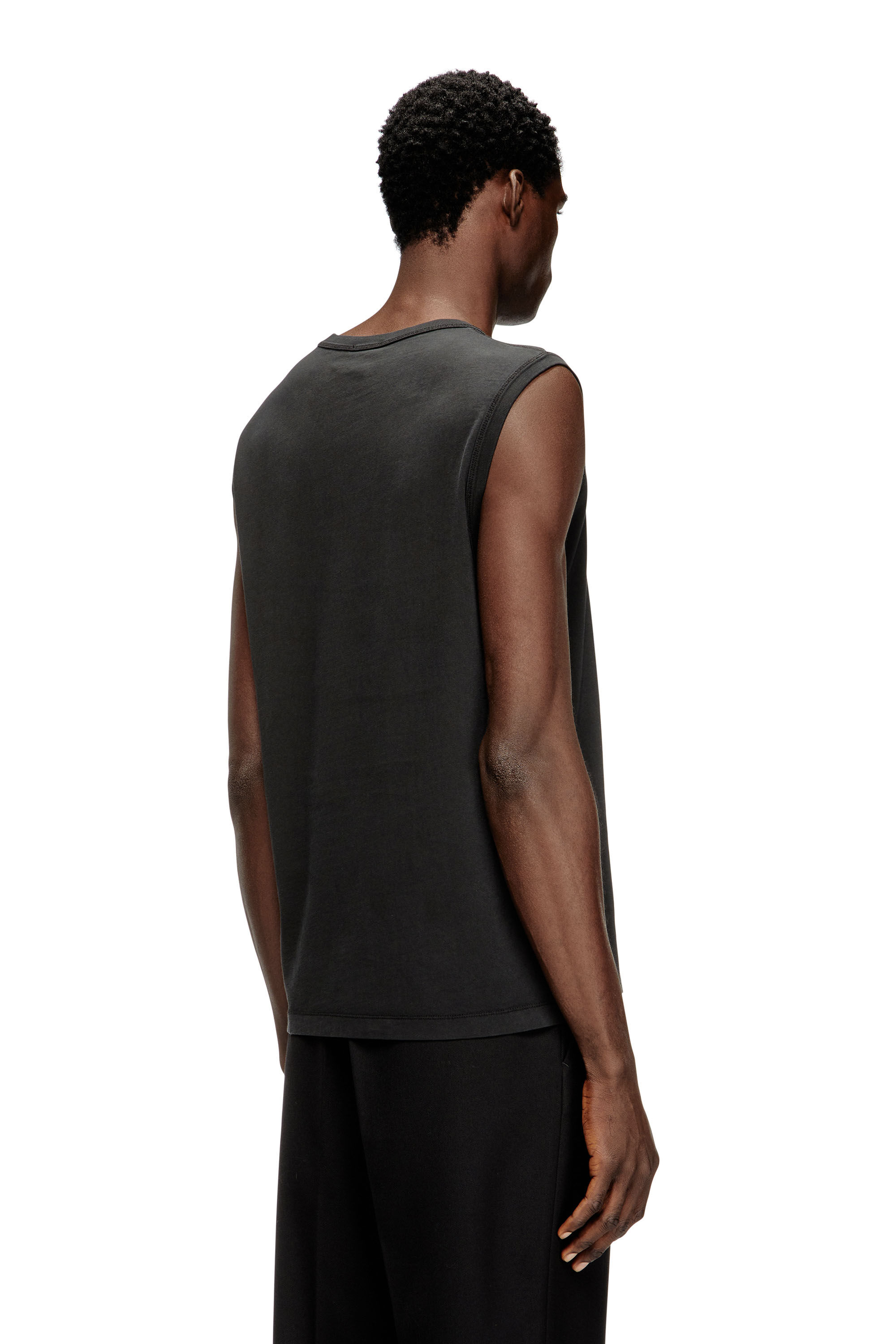 Men's Cotton tank top with metallic Oval D | Black | Diesel TR