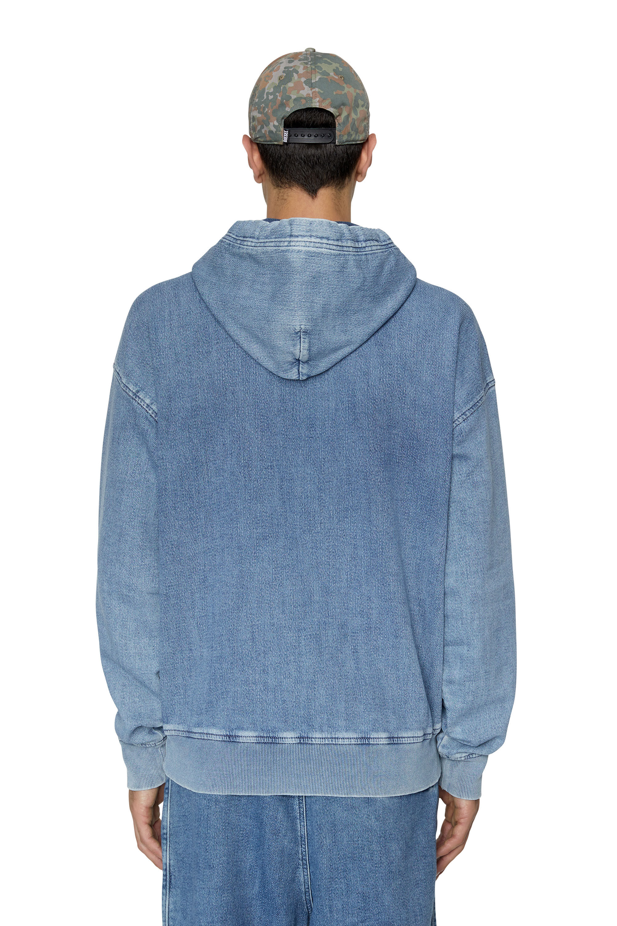 Blue sales denim hoodie