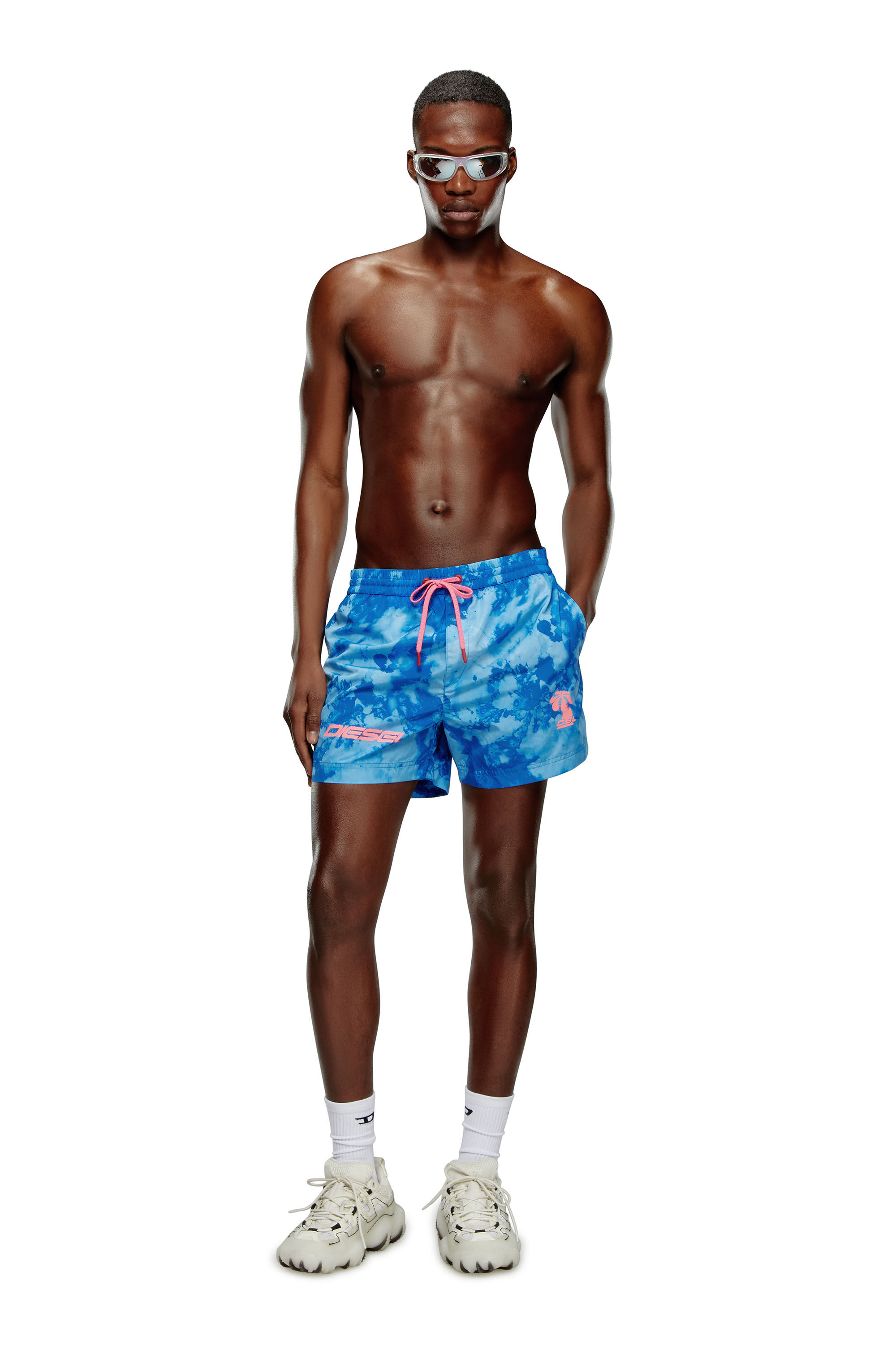 Men's Mid-length printed swim shorts | Blue | Diesel