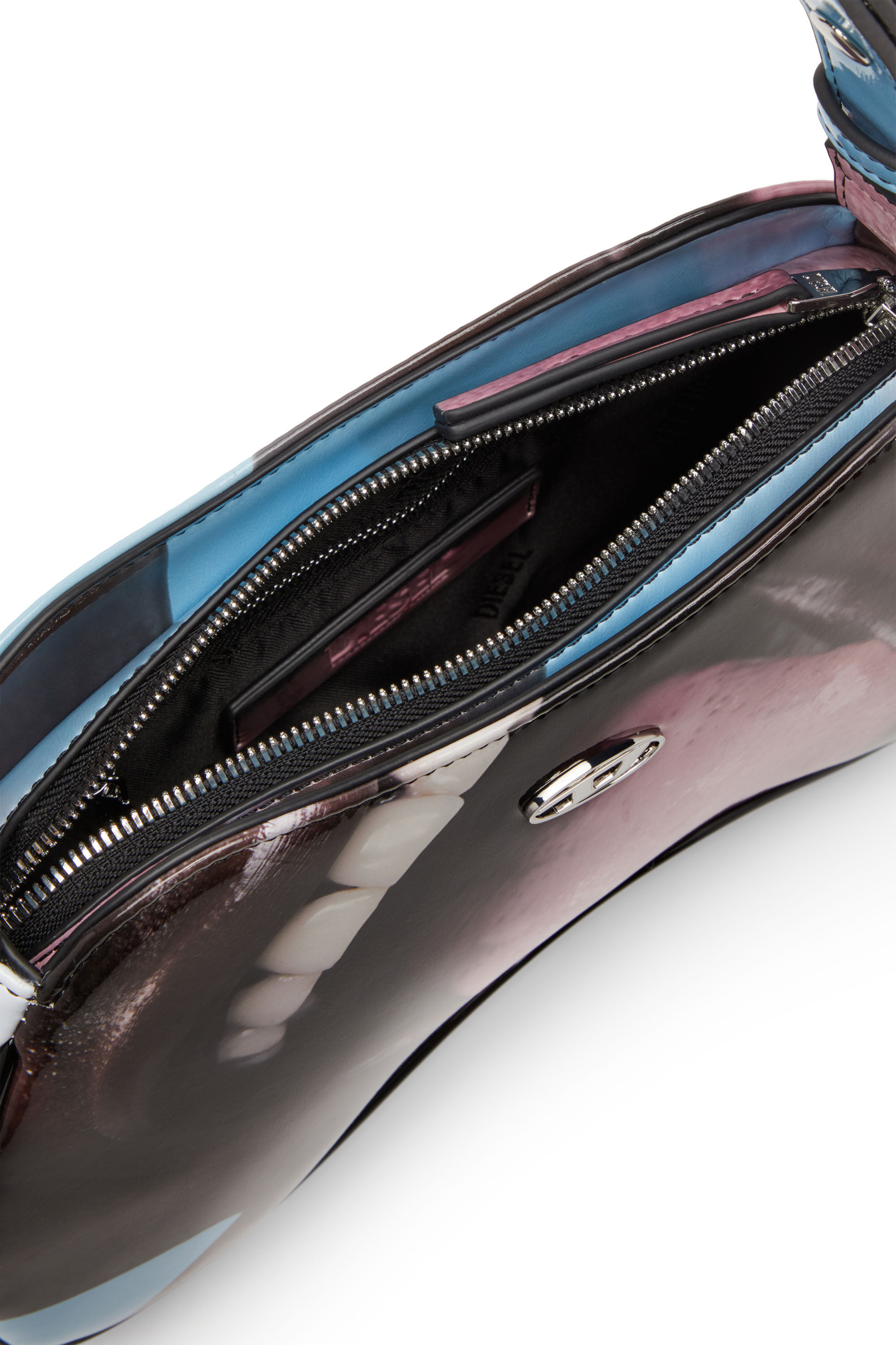 Women's Play-Shoulder bag in printed glossy PU | Multicolor
