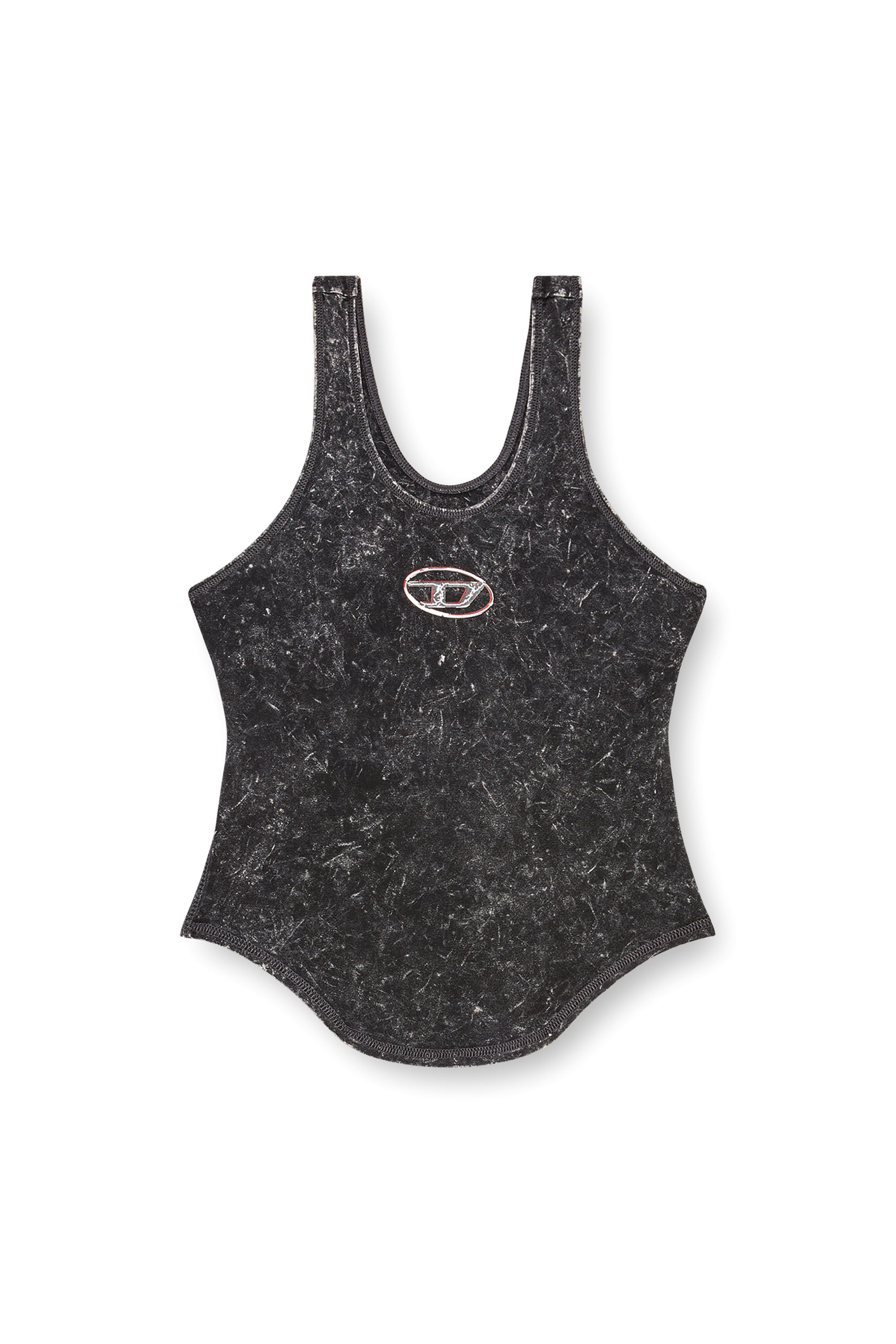 Diesel - T-AVENA-P1, Woman Open-back top with marbled effect in Black - Image 2