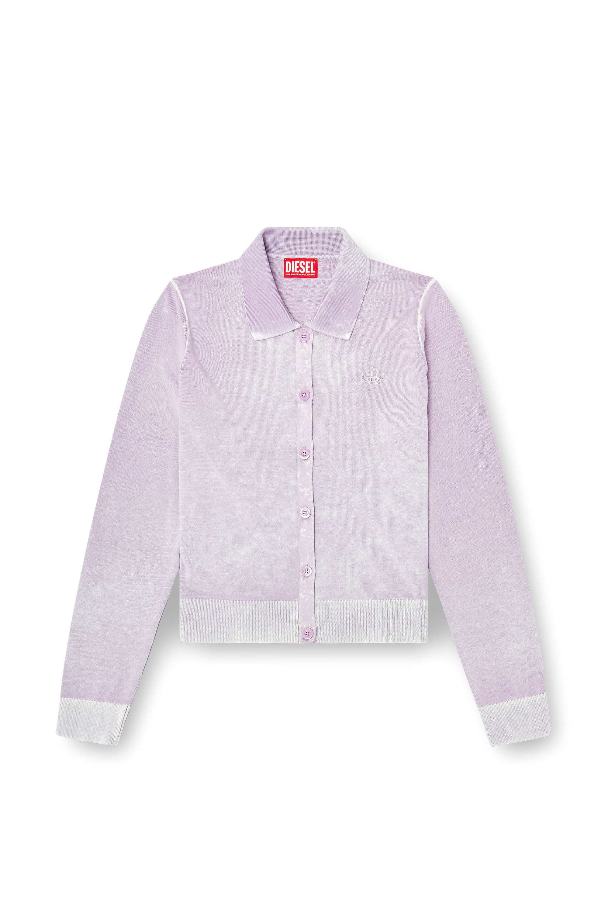 Diesel - M-LOREN, Woman's Cardigan with faded reverse print in Lilac - 5