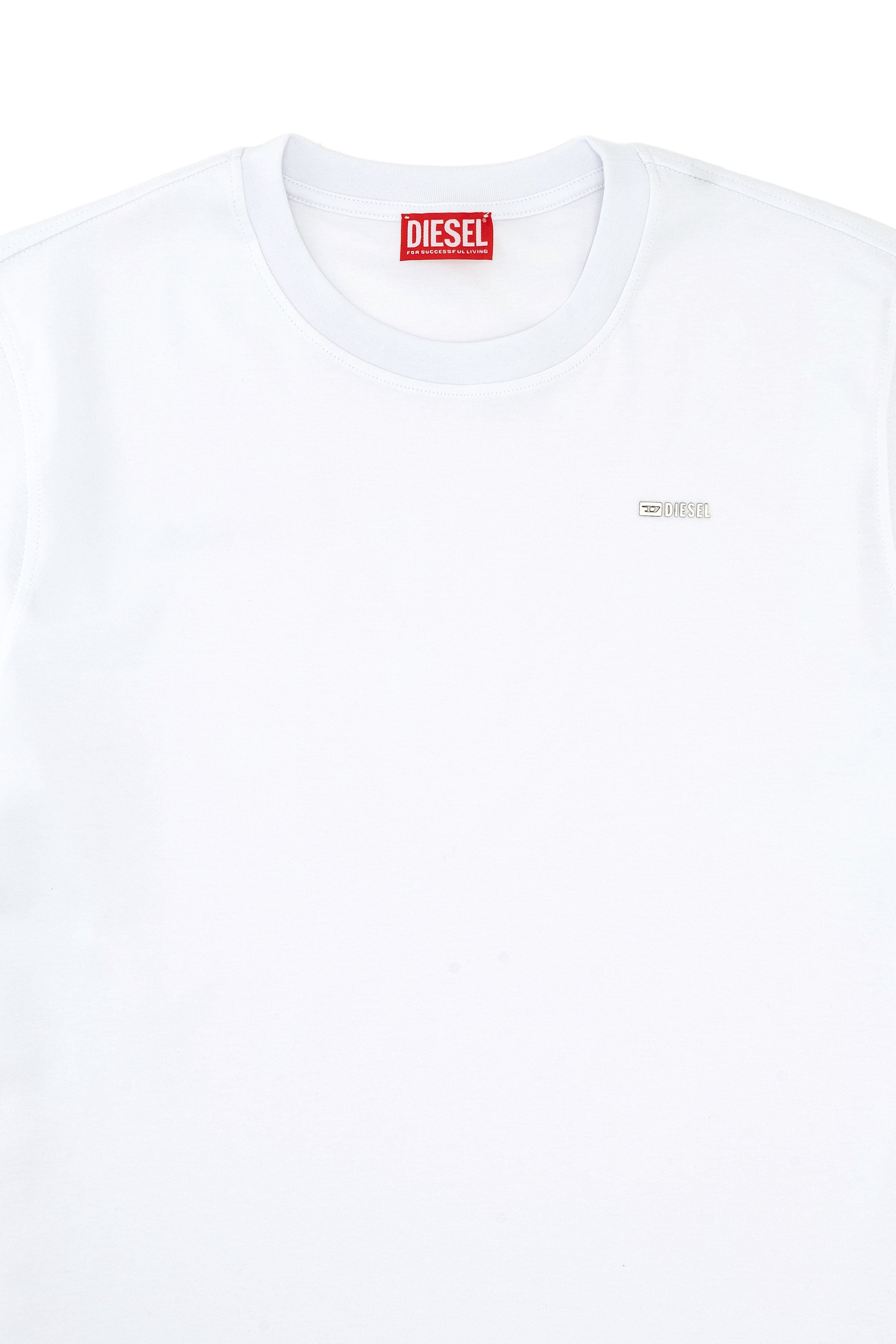 Diesel - T-ADJUST-MET, Man's Cotton T-shirt with small logo on chest in White - 6