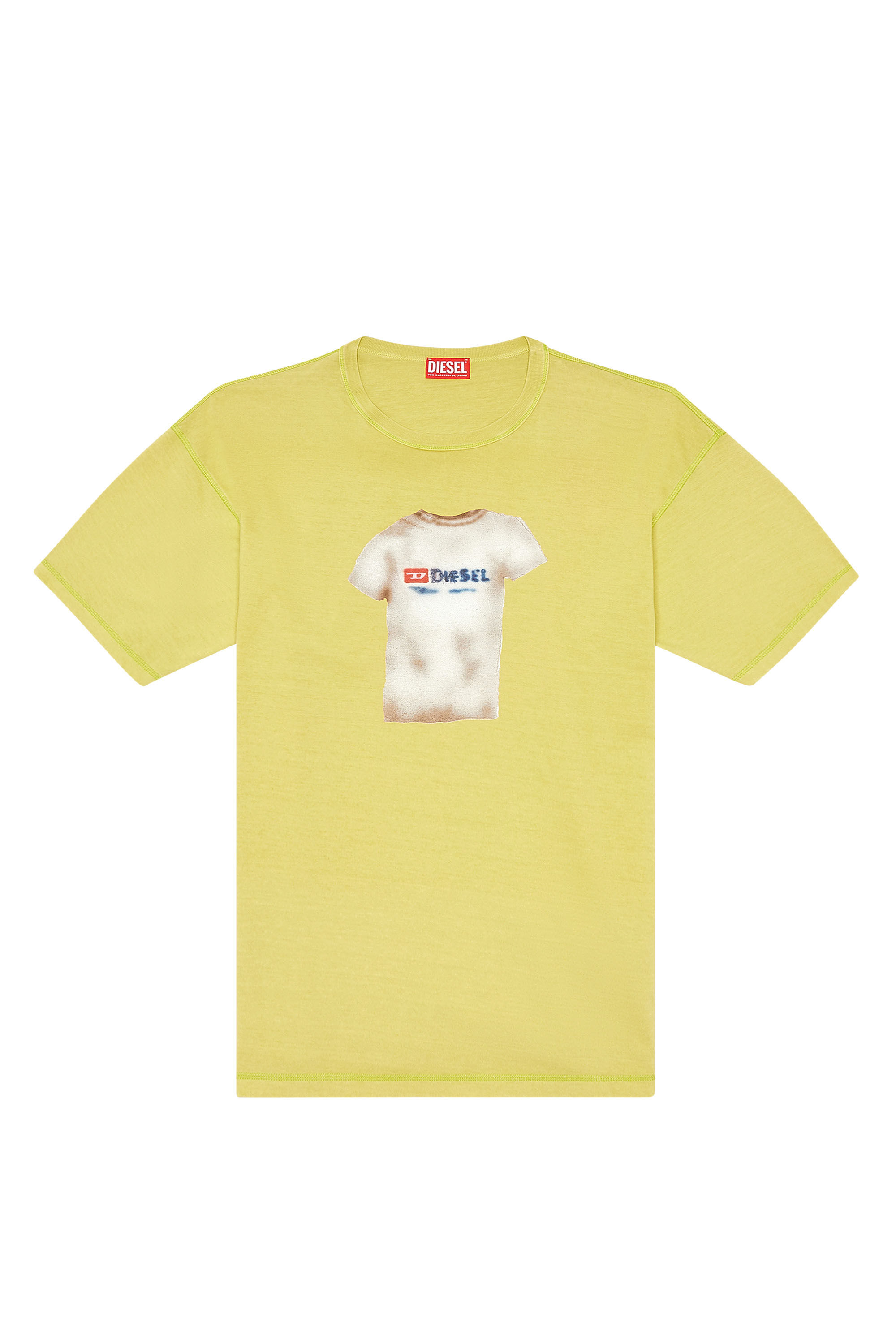 Diesel - T-BOXT-N12, Man's T-shirt with airbrush print in Yellow - 1