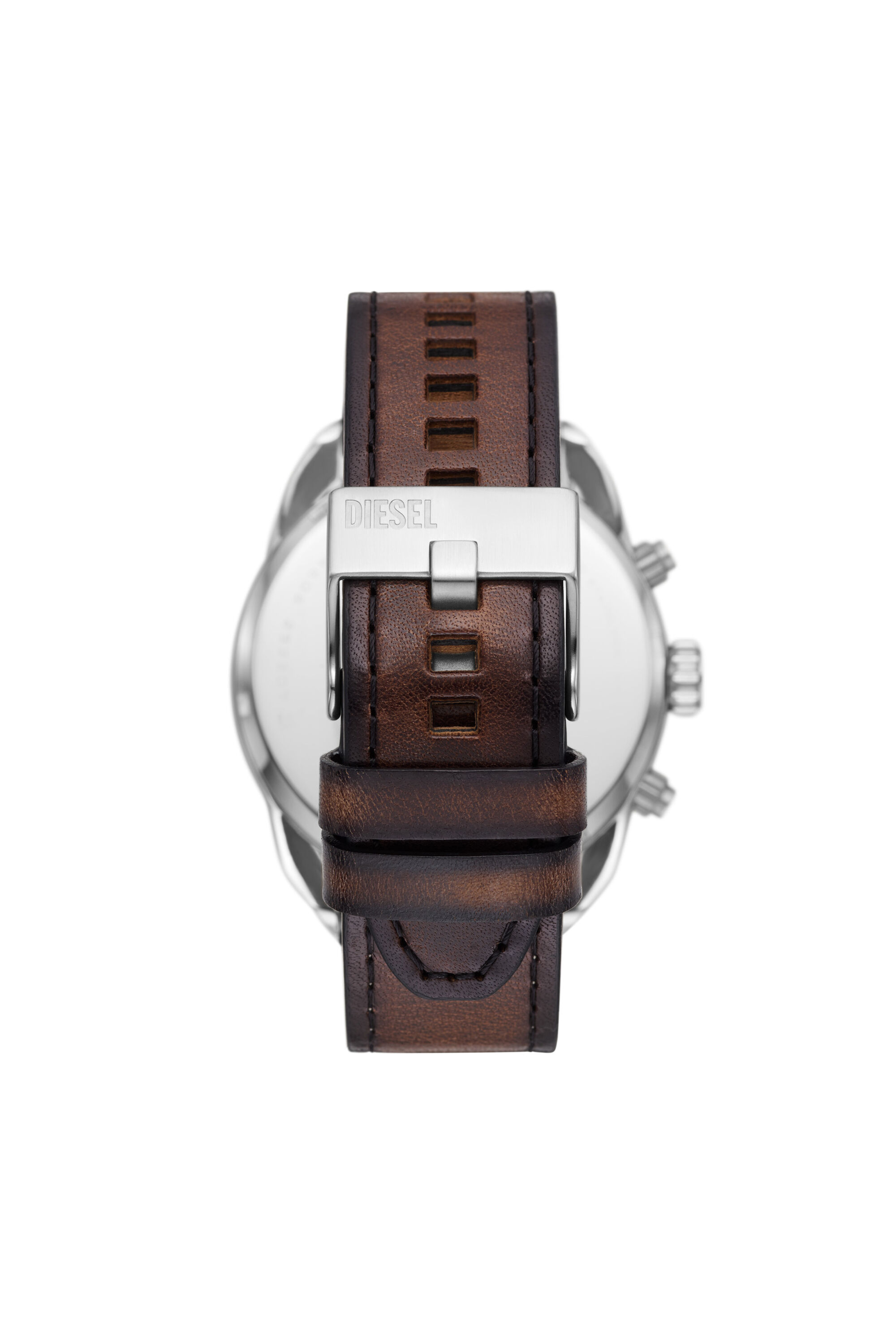 DZ4606 Man: Spiked Chronograph Brown Leather Watch | Diesel