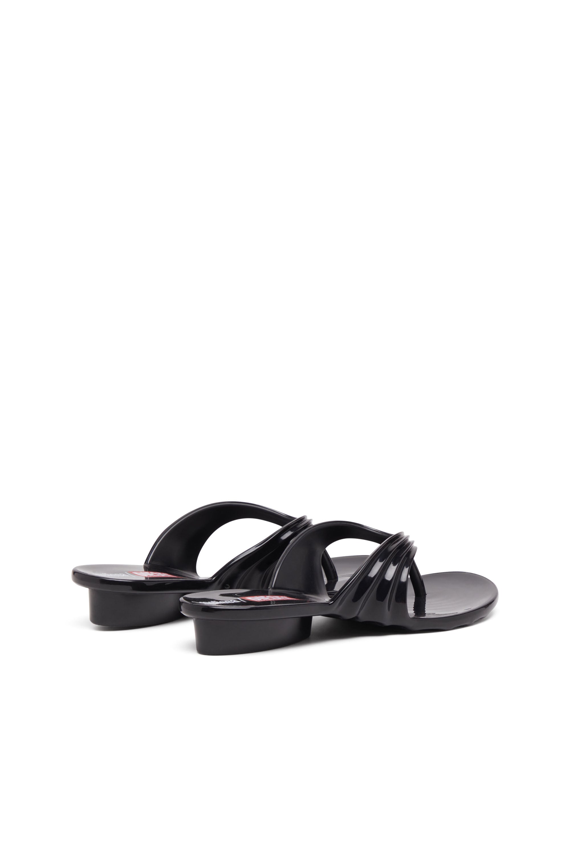 Women's Sculptural flip-flops in Melflex® | Black | Diesel {{Country}}