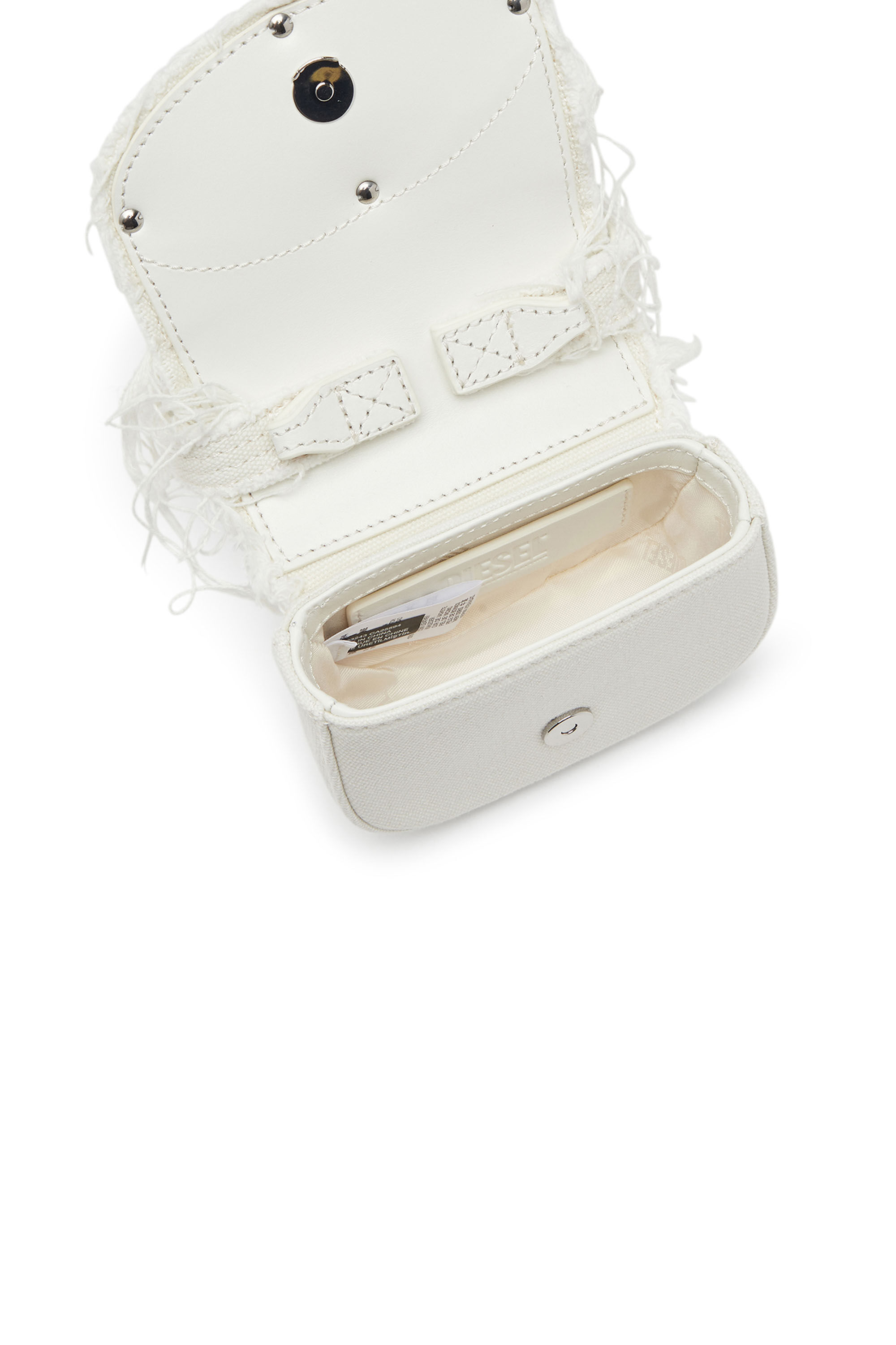 DIESEL ☆ 1DR XS-Iconic mini bag in canvas and leather 1DR XS Woman: Canvas mini bag with crystals | Diesel