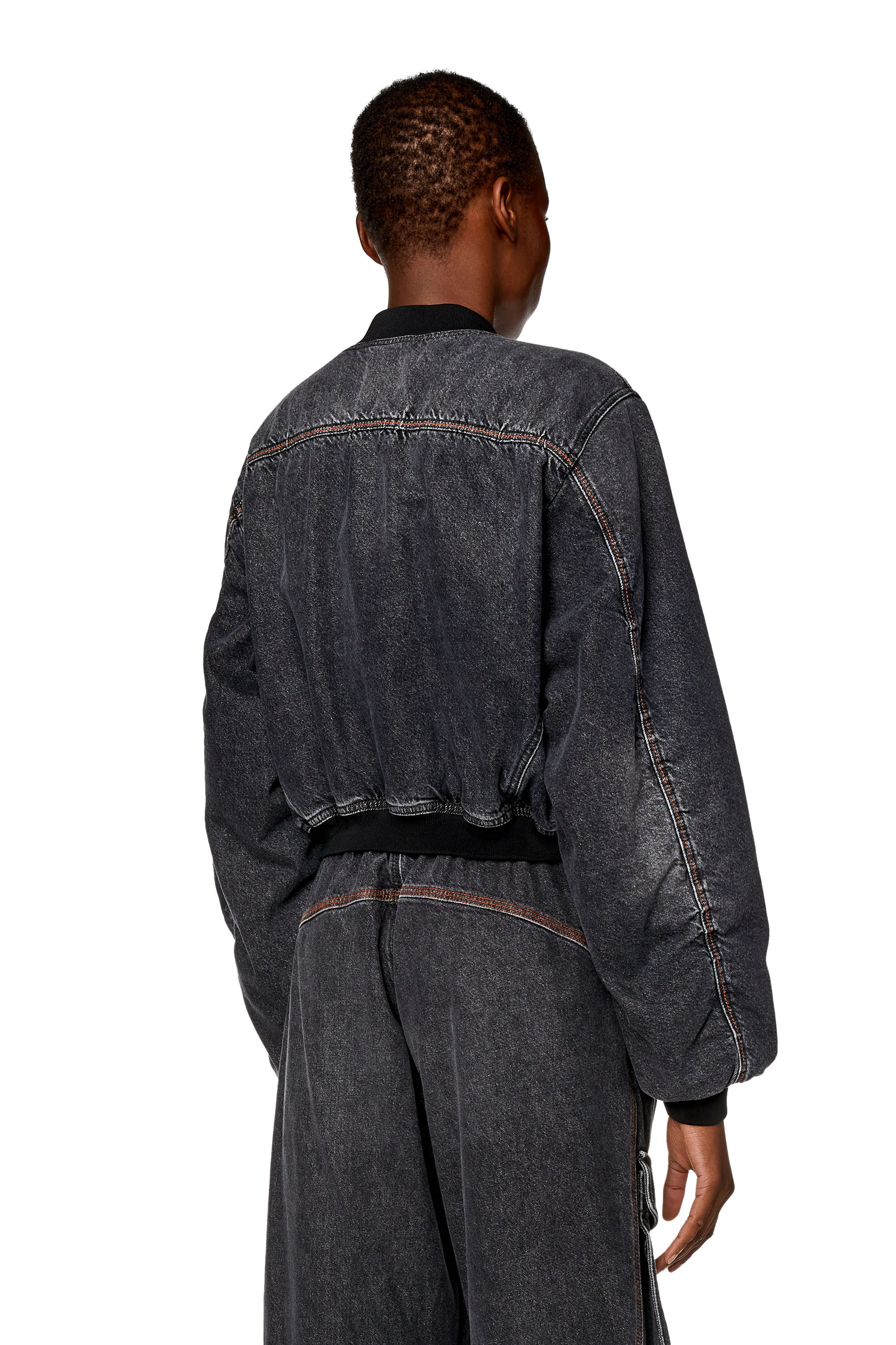 Women's Cropped jacket in fix Denim | Black | Diesel Denim Set