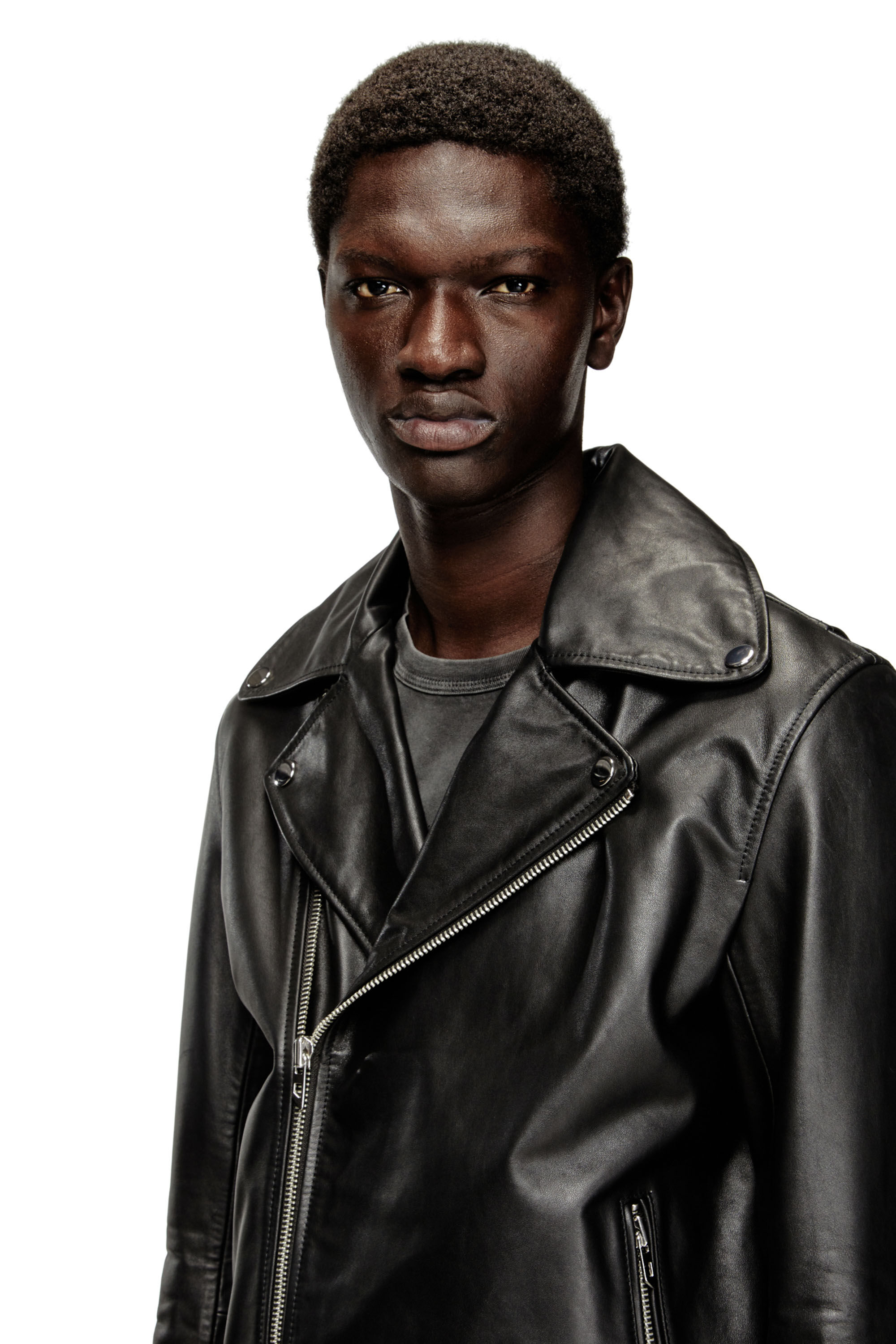 ジャケット・アウター DIESEL opium darkwear fade riders jacket Men's Biker jacket in waxed leather | Black | Diesel
