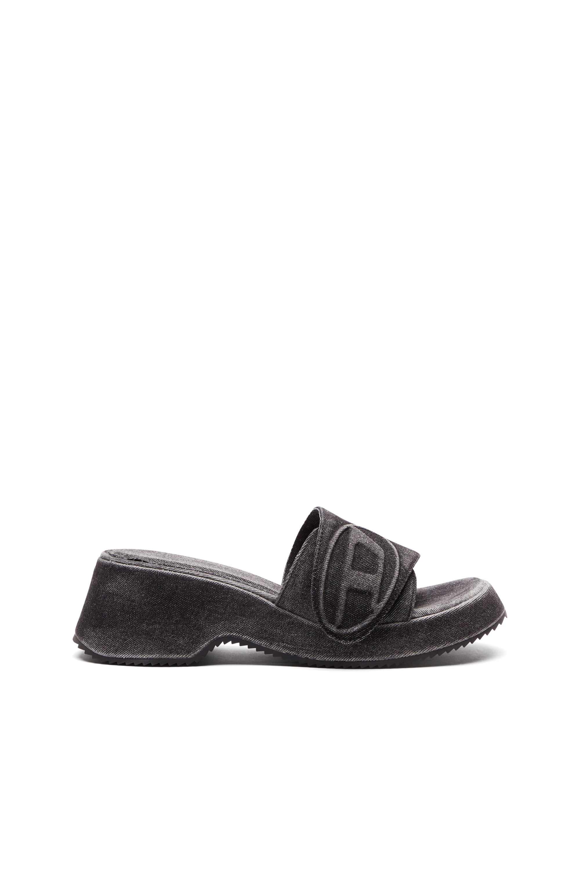 Women's Sa-Oval D Pf W - Denim slide sandals with Oval D strap 