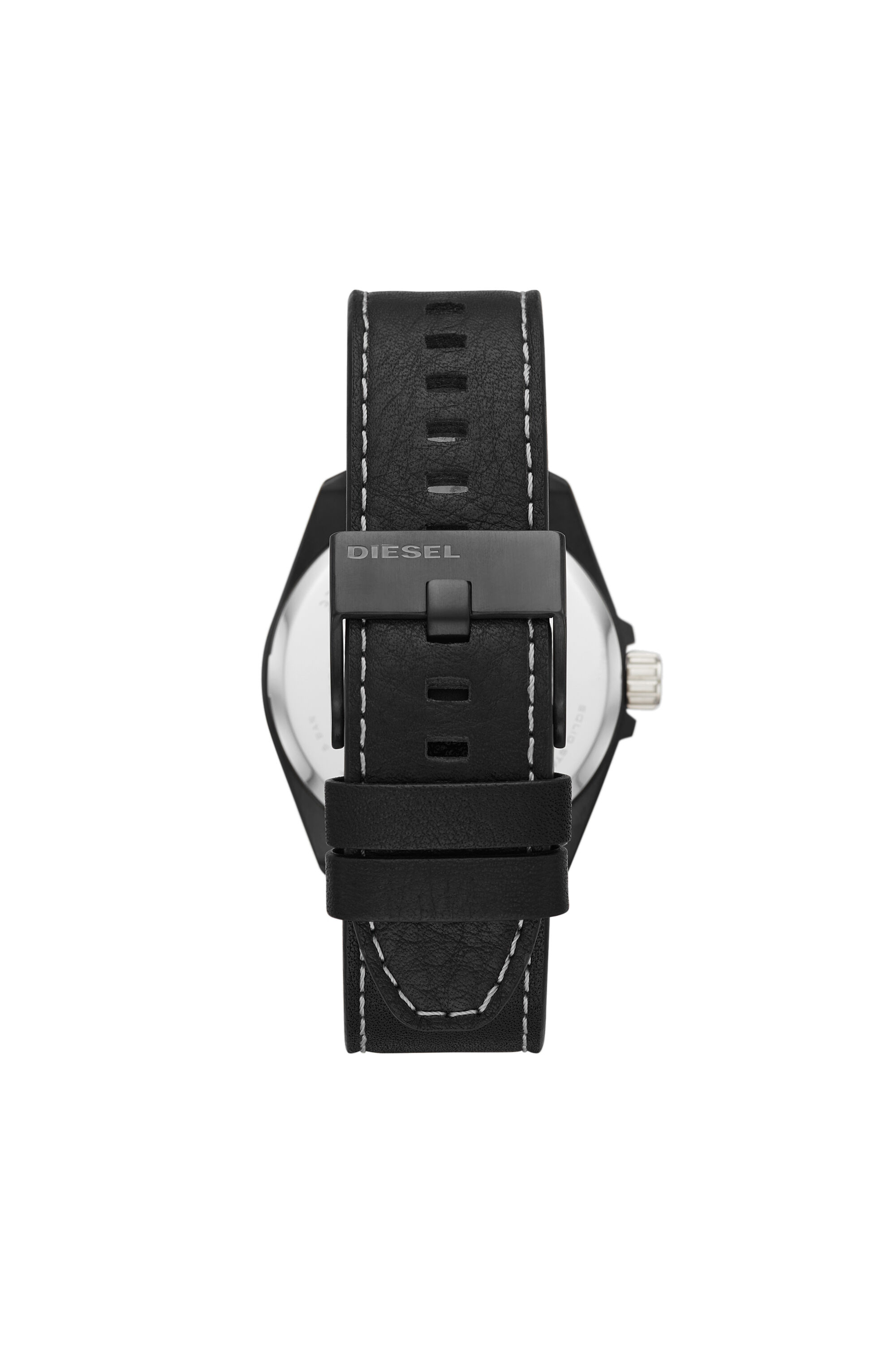 DZ1924 Man: MS9 Three-Hand Black Leather Watch | Diesel