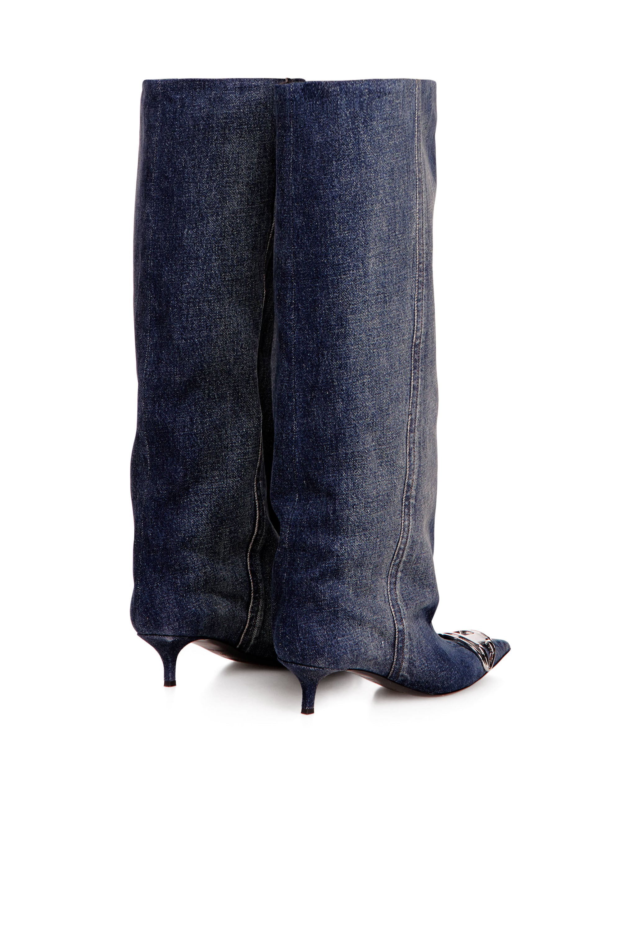 Women's D-Venus-Slouchy knee-high boot in denim | Blue | Diesel