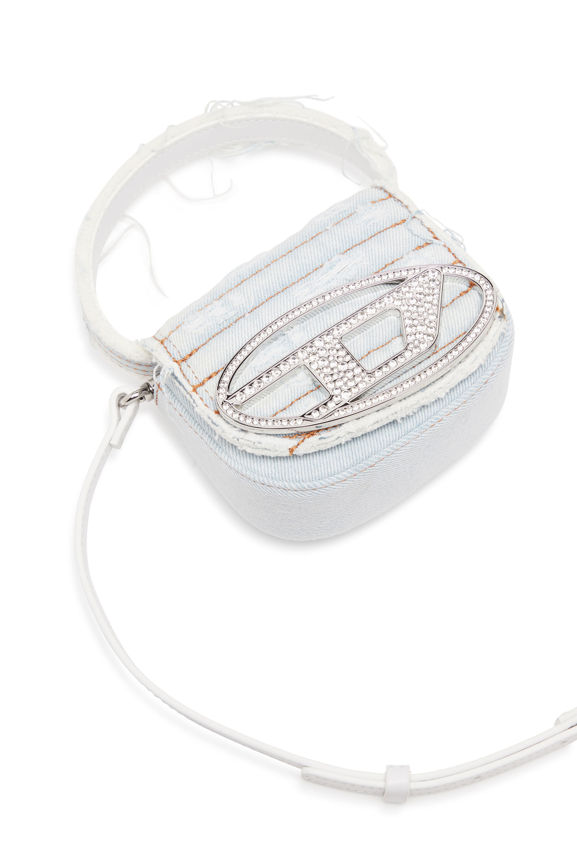 Women's 1DR XS-Iconic mini bag in denim and leather | Blue | Diesel