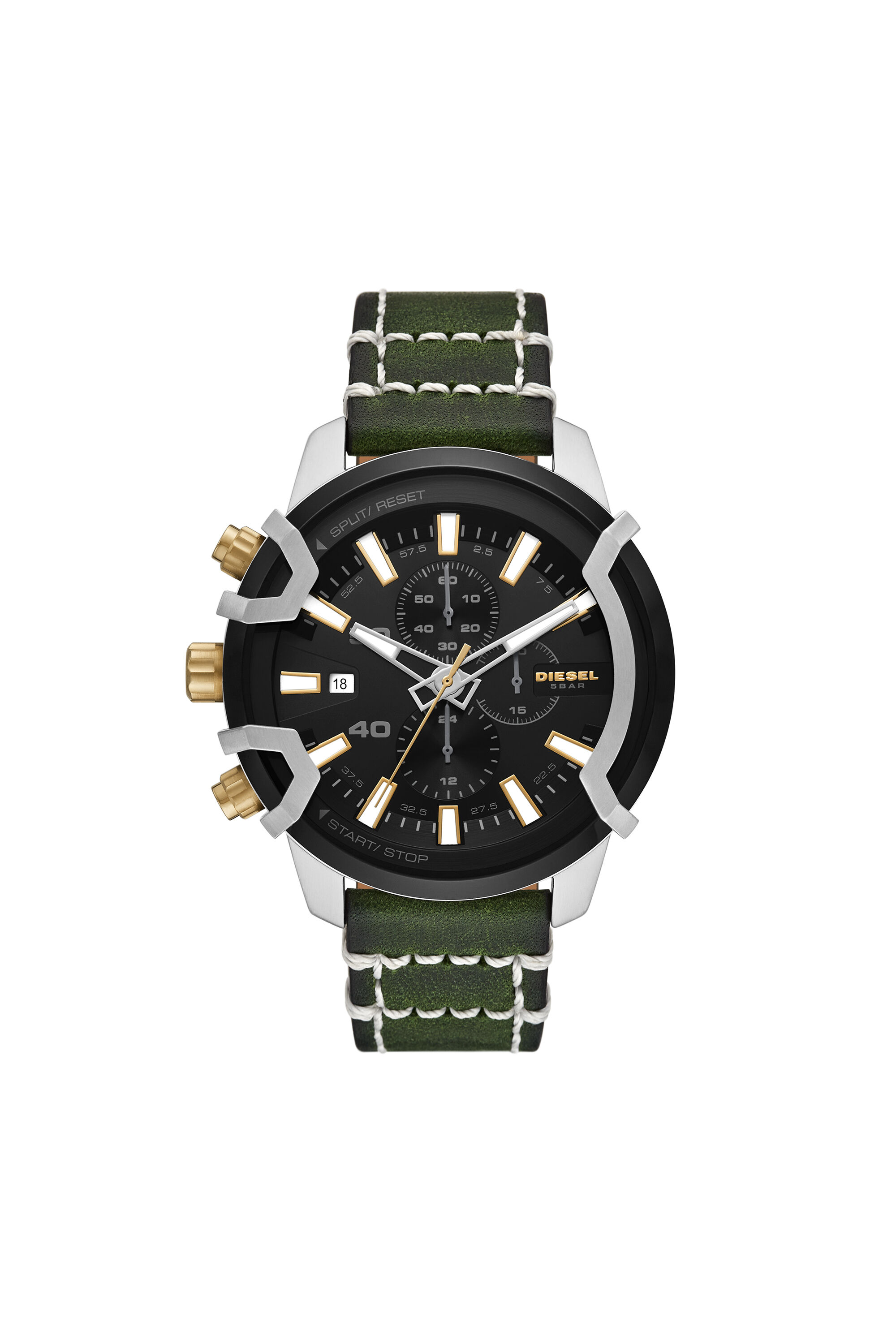 DZ4585 Man: Griffed chronograph green leather watch | Diesel