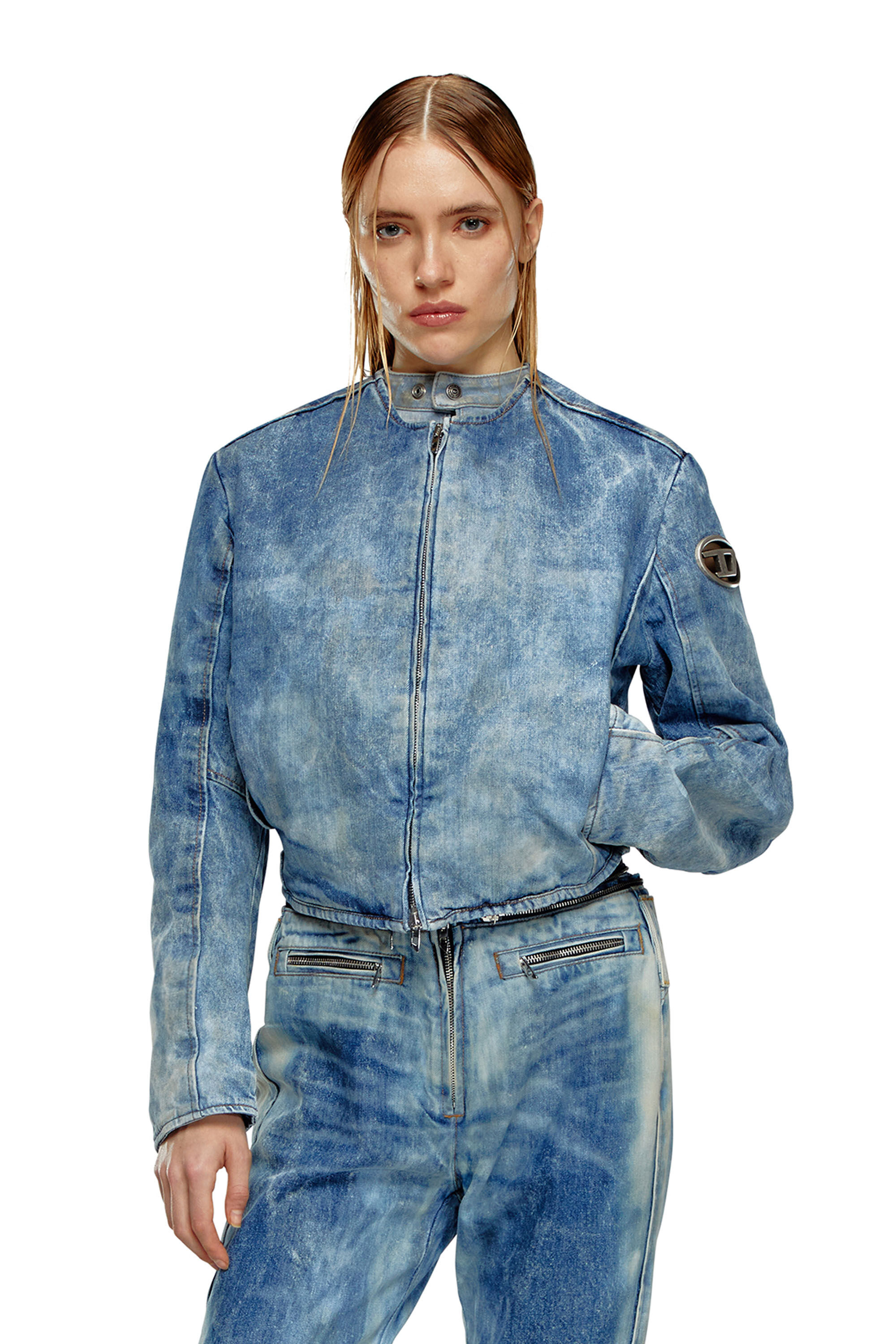 Buy Leopard Print 100% Cotton Denim Belted Jumpsuit from