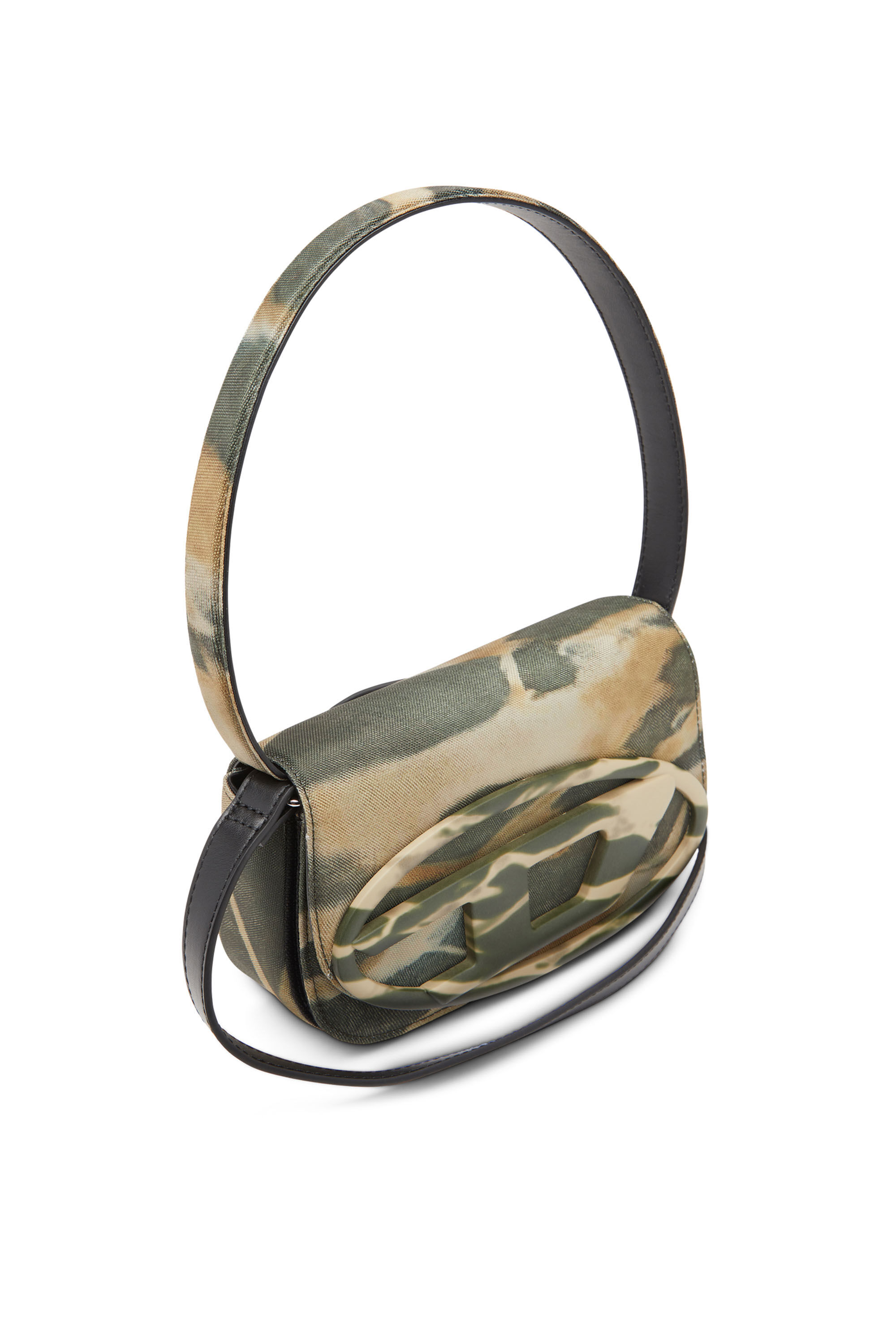 1DR Woman Camo shoulder bag with logo plaque Diesel
