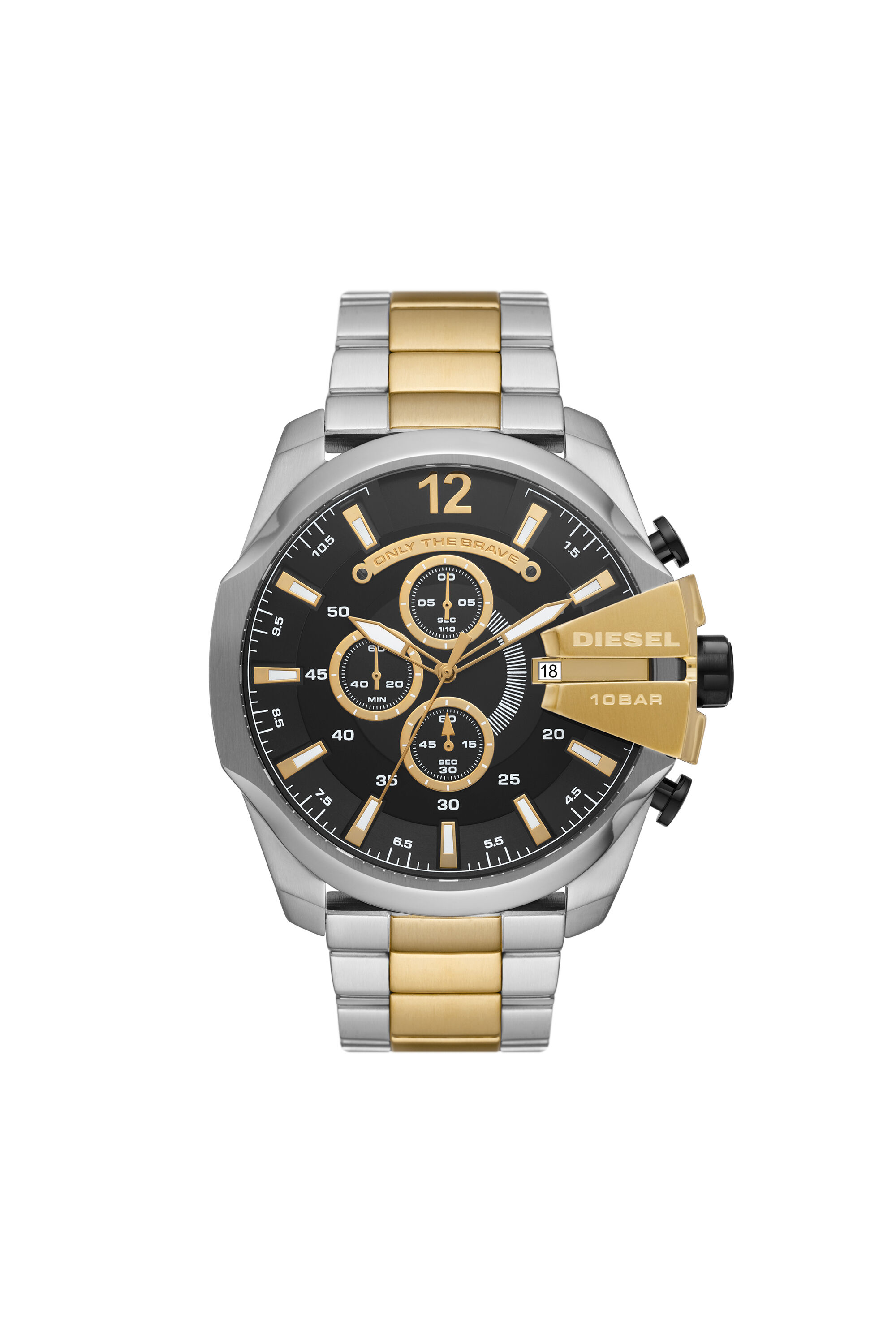 DZ4581: Men's silver and gold stainless steel watch | Diesel