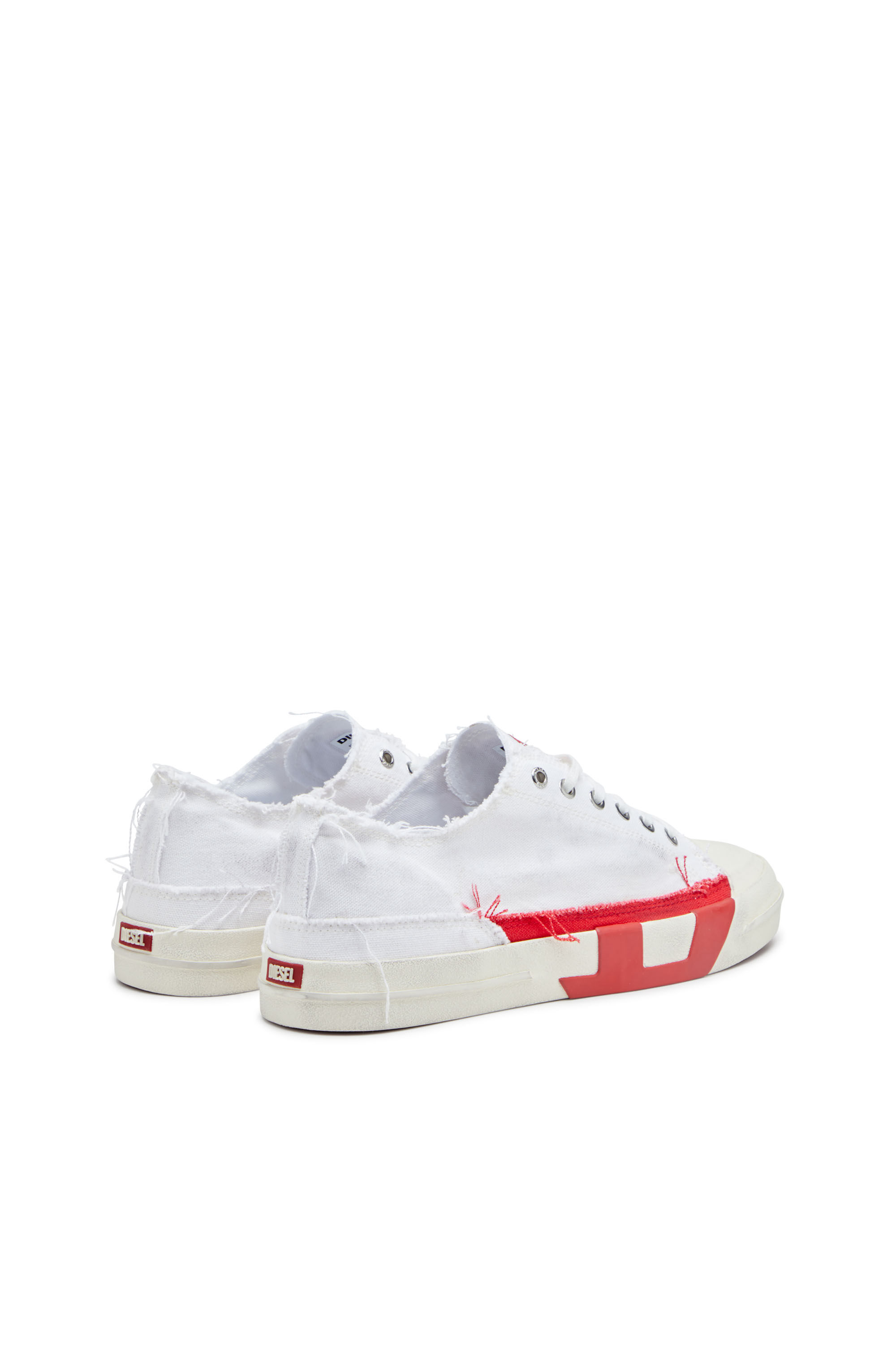DIESEL スカジャン Men's S-D-Verse-Distressed high-top sneakers in canvas