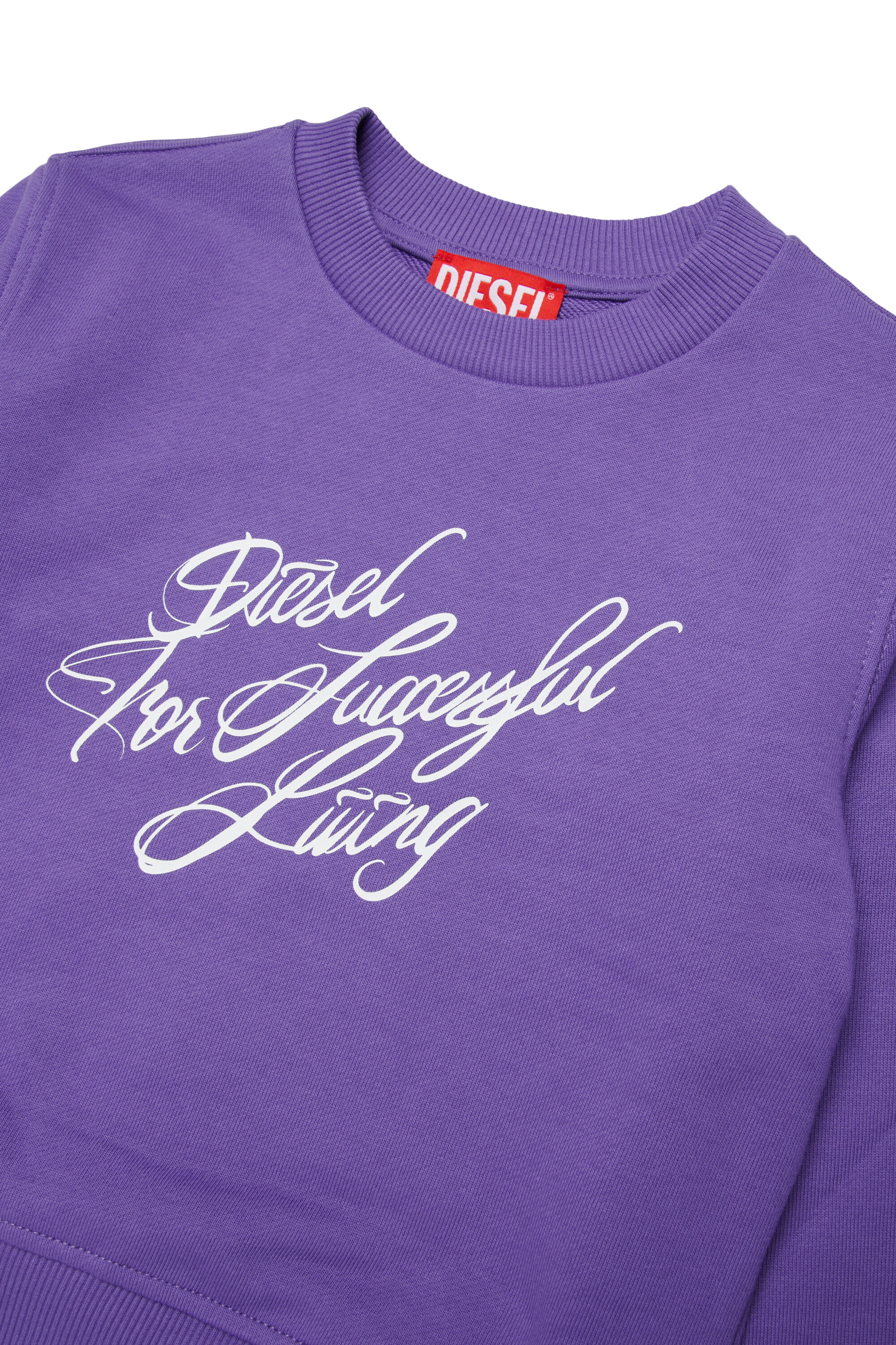 Diesel - SCRIPT, Woman's Cropped sweatshirt with script print in Violet - 3