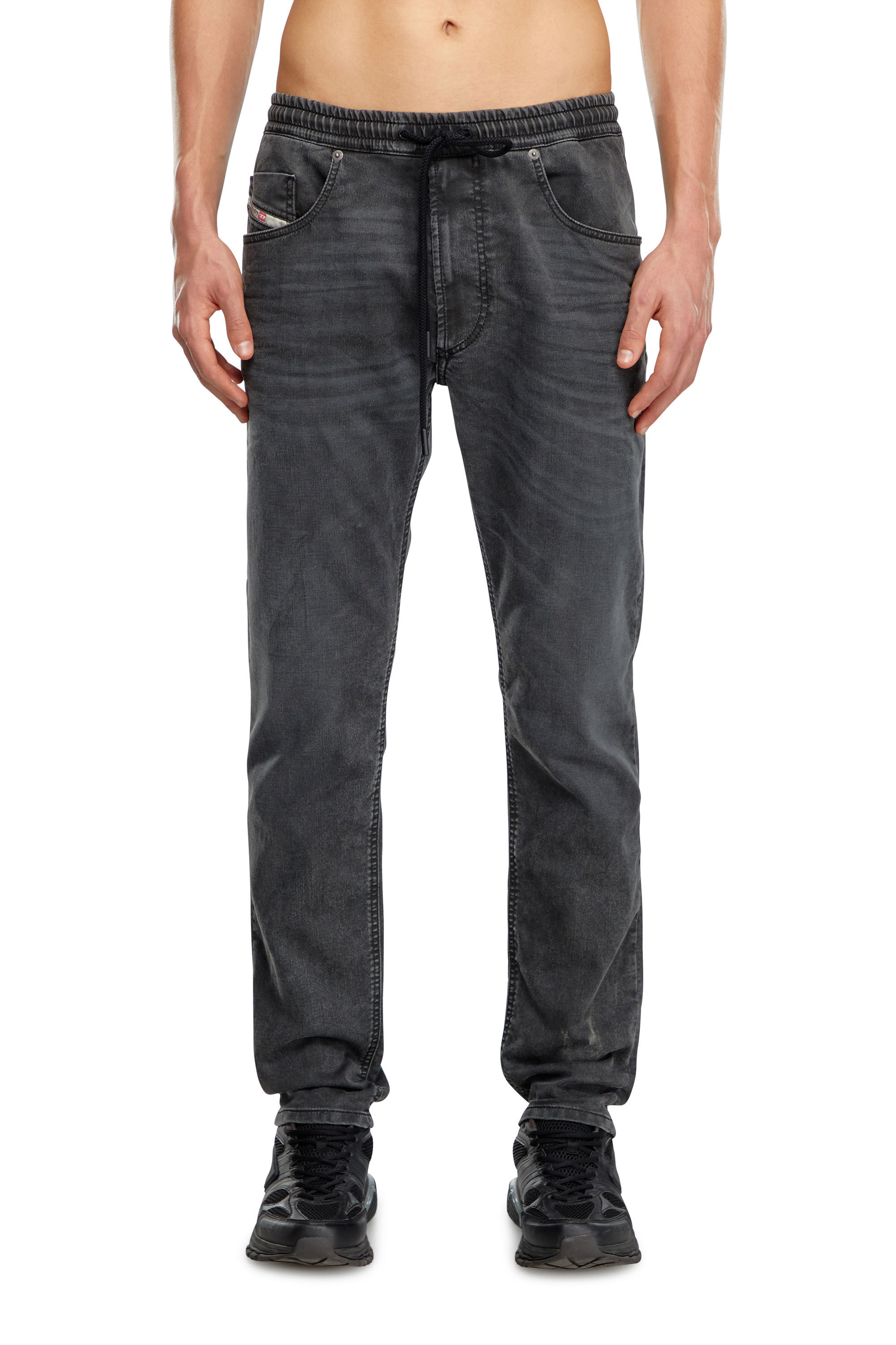 Men's Regular Jeans | Black/Dark grey | Diesel 2030 D-Krooley Joggjeans®