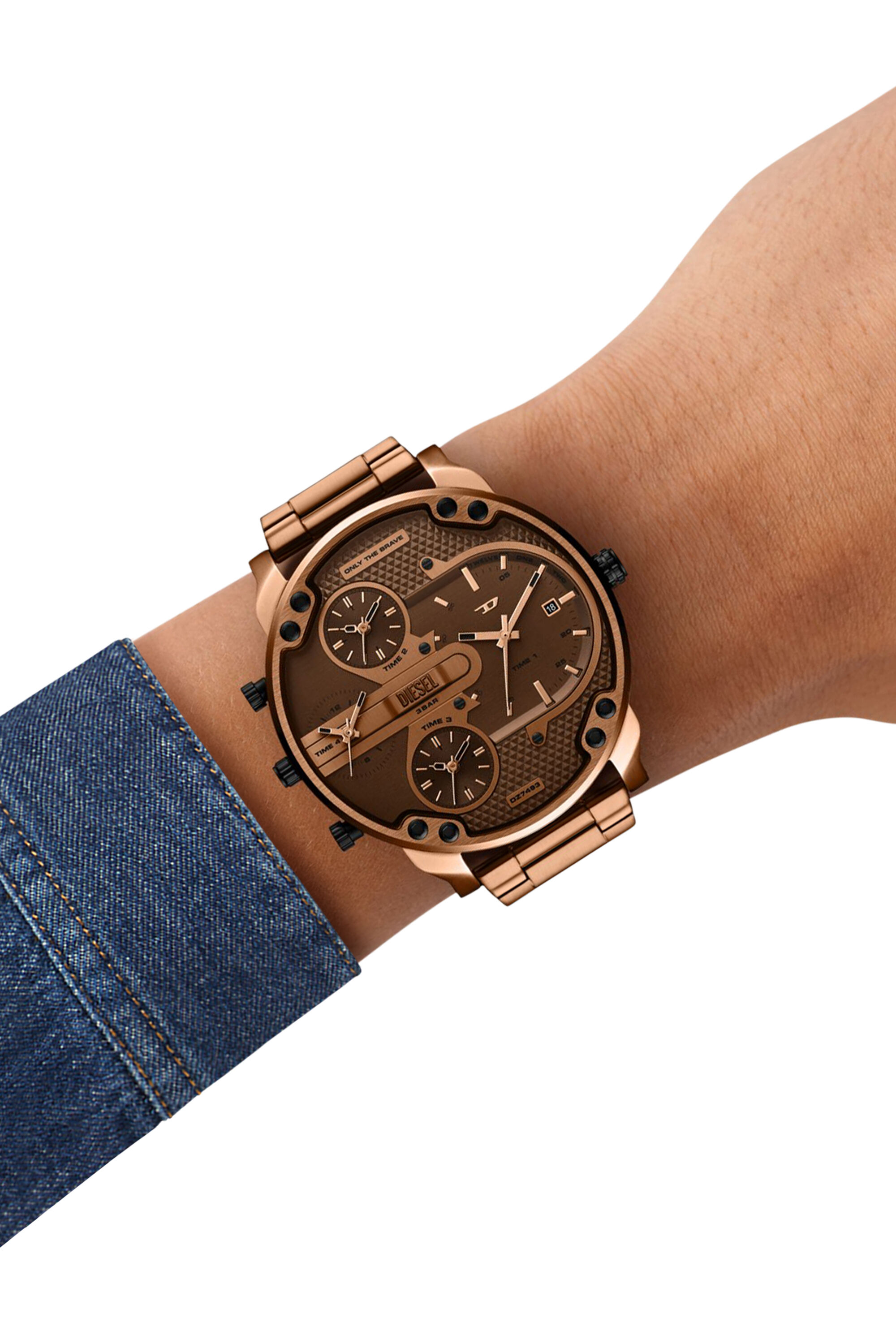 Men's Mr. Daddy slim brown Stainless steel watch | Brown | Diesel