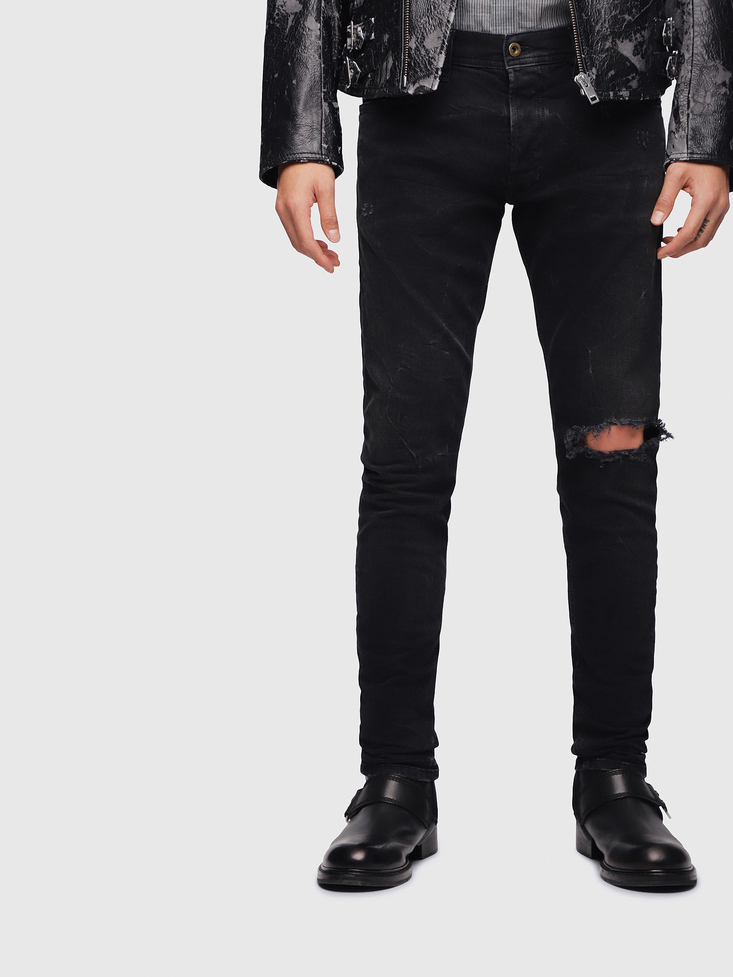 Men: Slim Black/Dark grey Jeans | Diesel