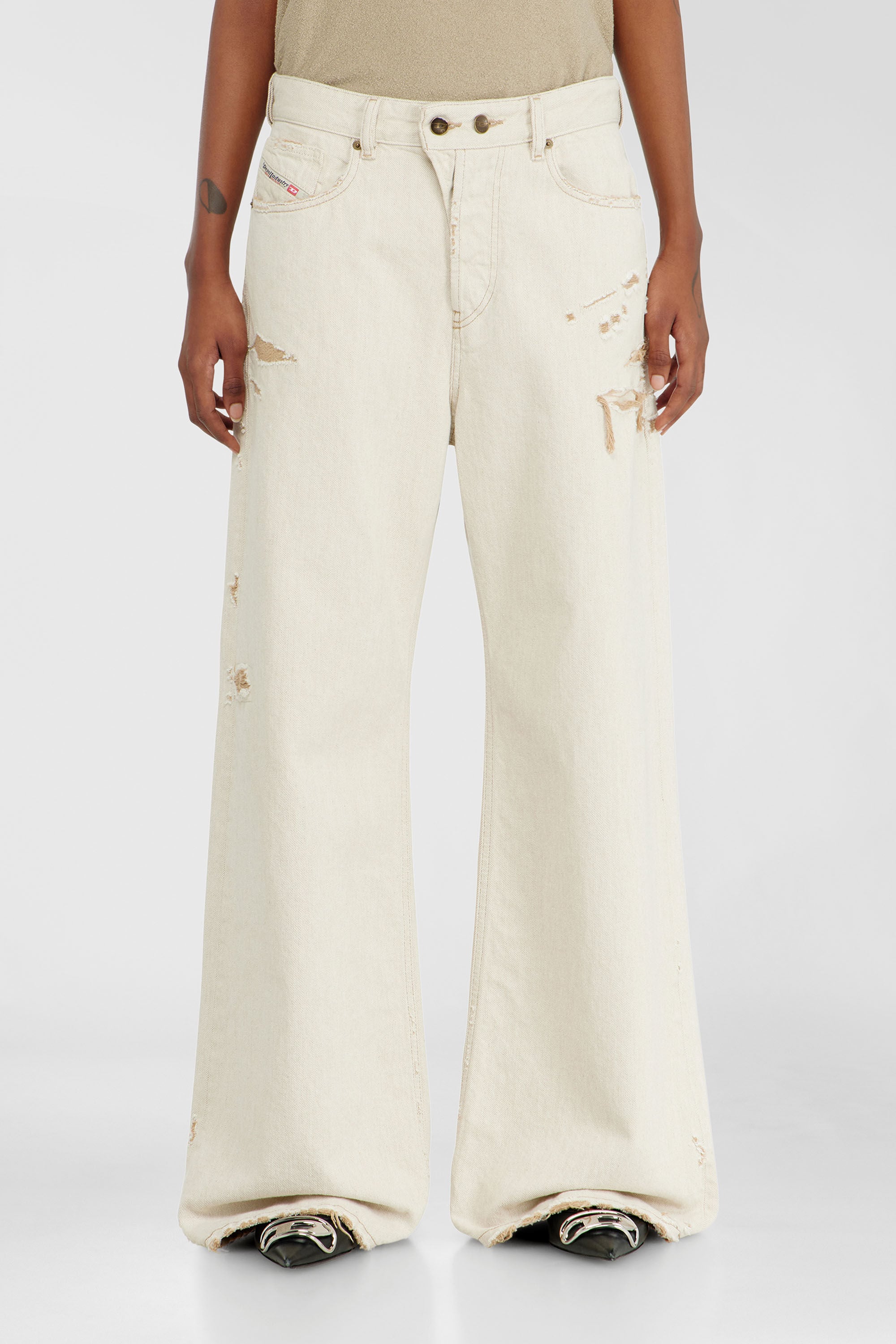 Diesel - Woman's Relaxed Jeans 1996 D-Sire 09P89, Beige - 4