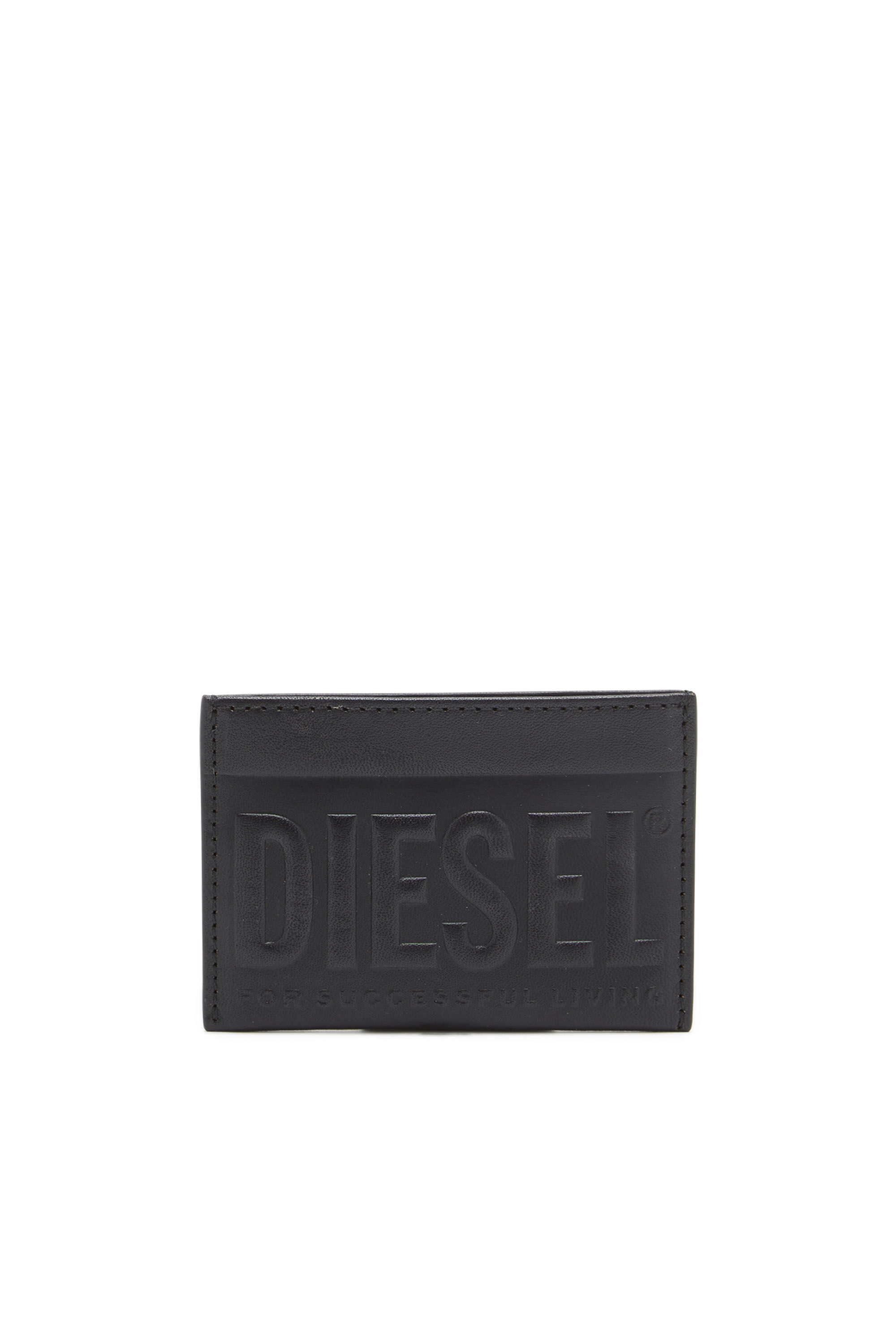 Men's Leather card holder with embossed logo | Diesel
