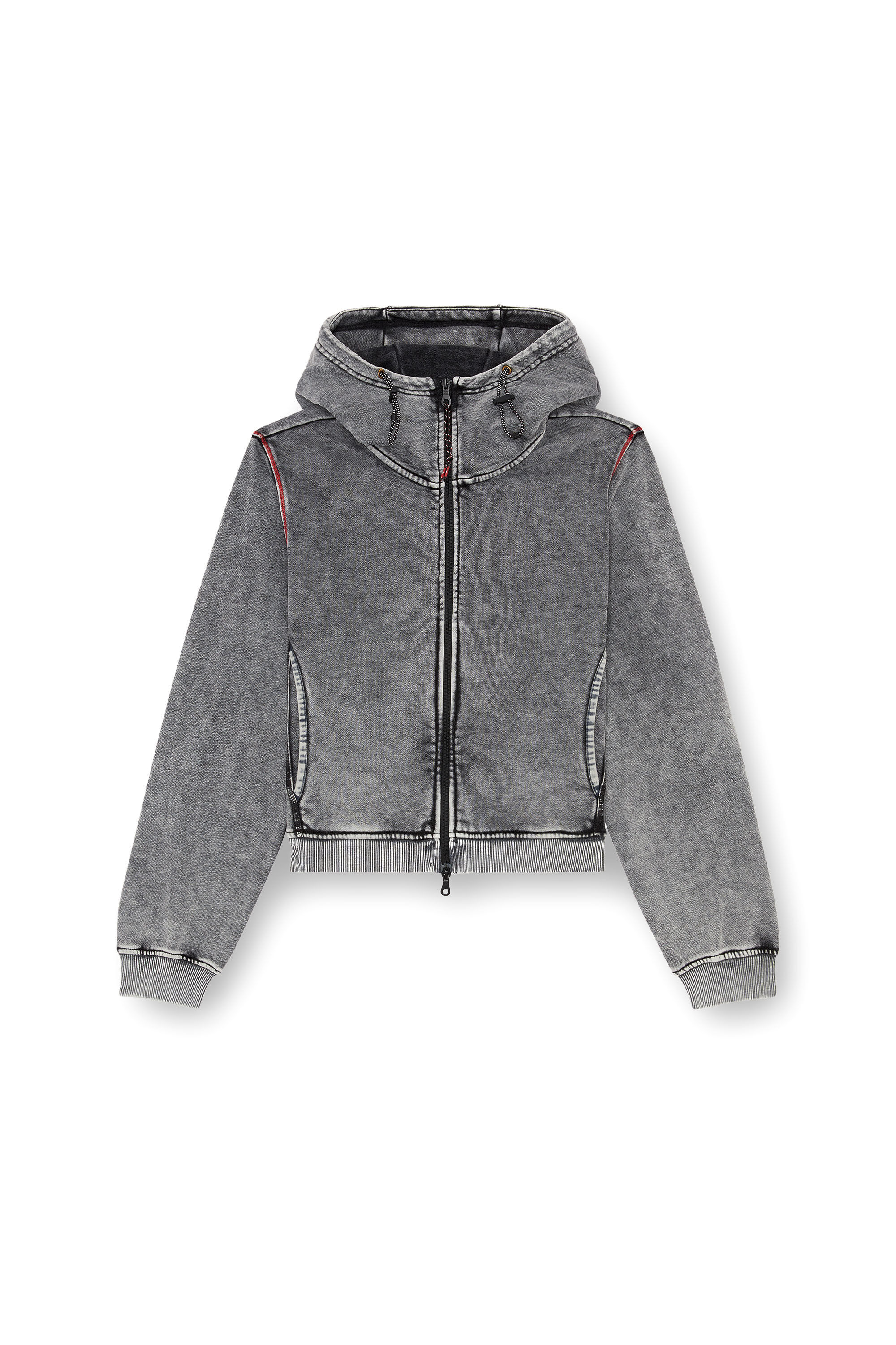 Women's Faded hoodie with zip back | Grey | Diesel Women's Faded hoodie with zip back | Grey | Diesel