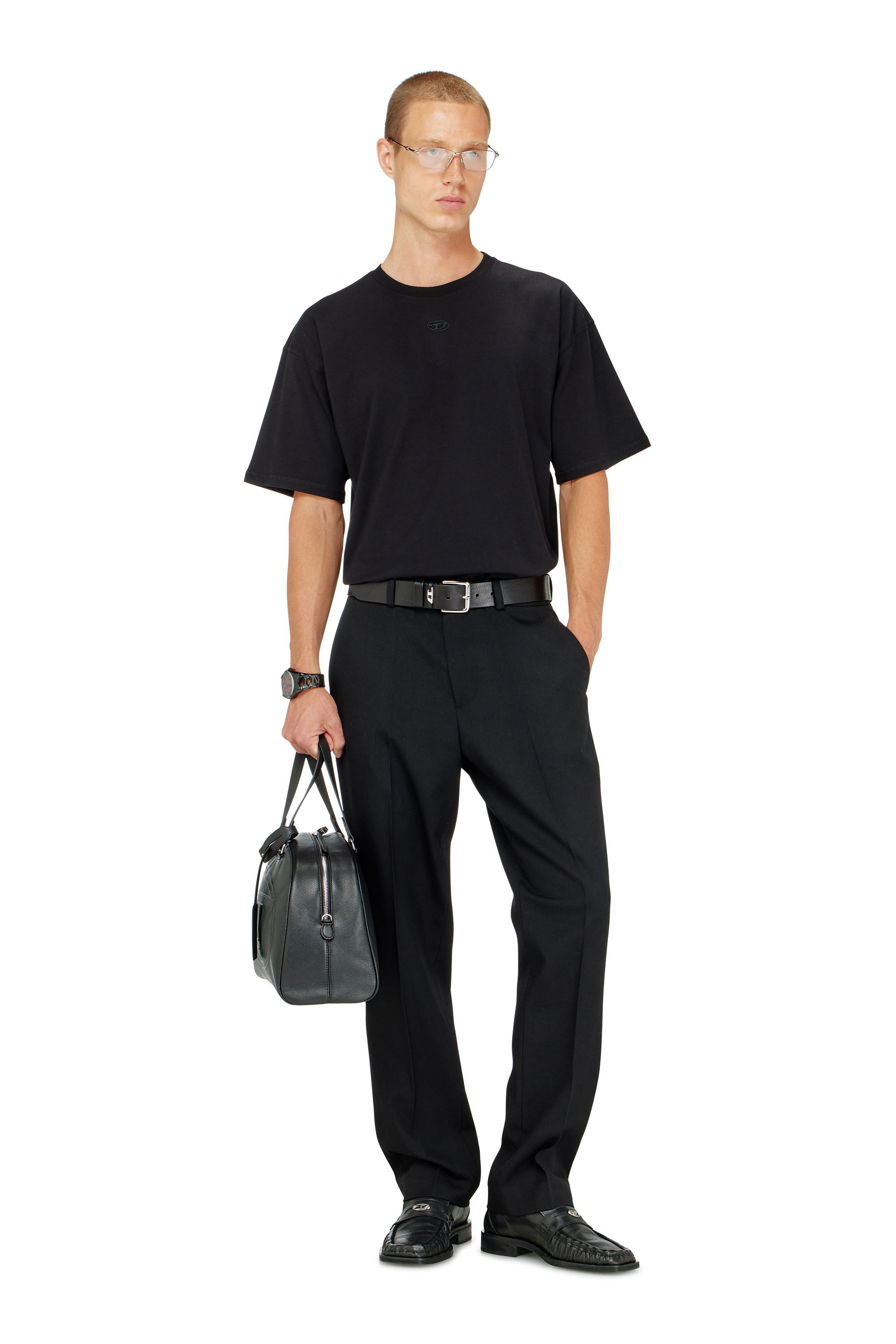 Diesel - T-LUCIEN-IHBI, Man's Relaxed T-shirt in organic cotton in Black - 1