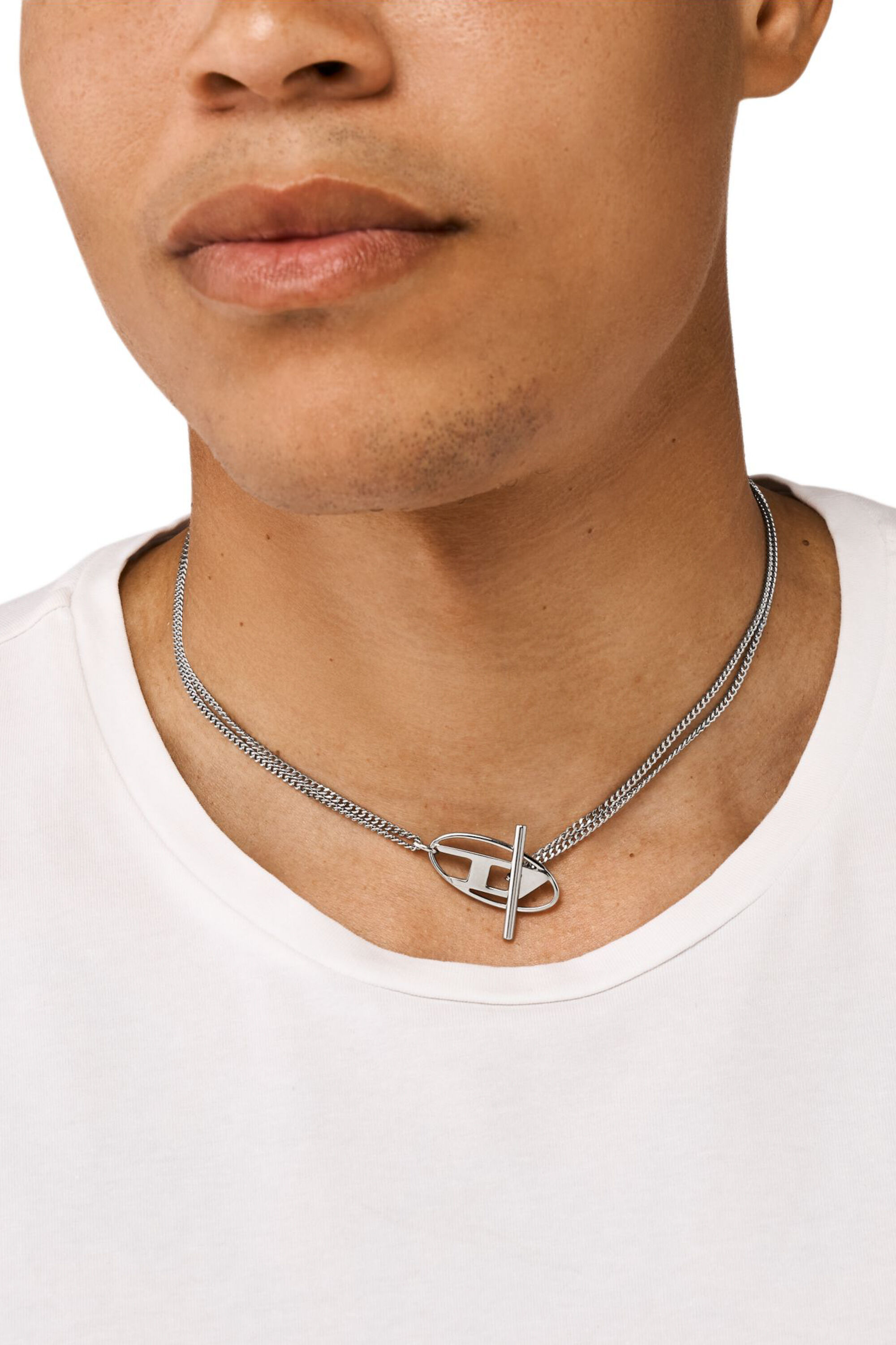 DIESEL シルバーチェーンネックレス Women's Stainless Steel Chain Necklace | Silver | Diesel