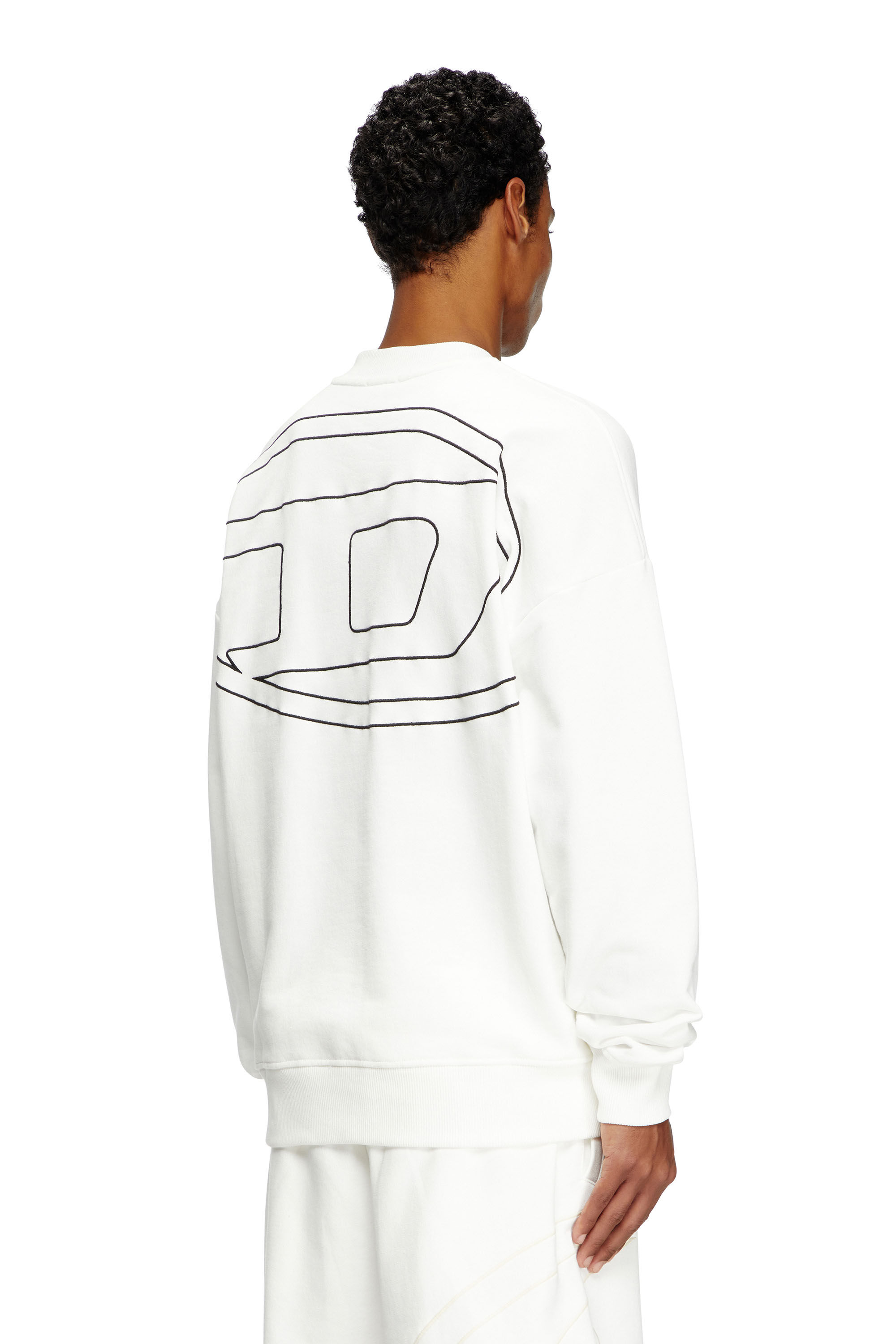 Men s Sweatshirt with logo embroidery White Diesel